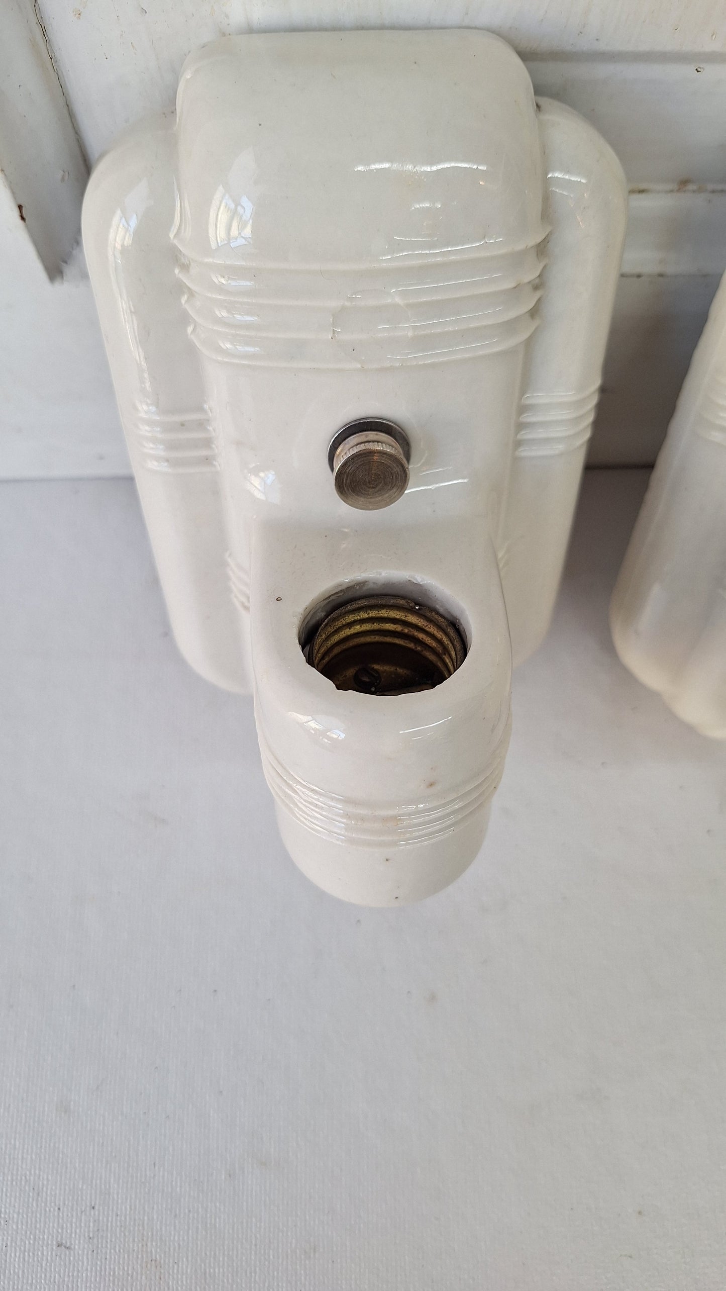 Pull Chain Vintage Porcelain Bathroom Sconces, Set of Ceramic Bathroom Vanity Lights