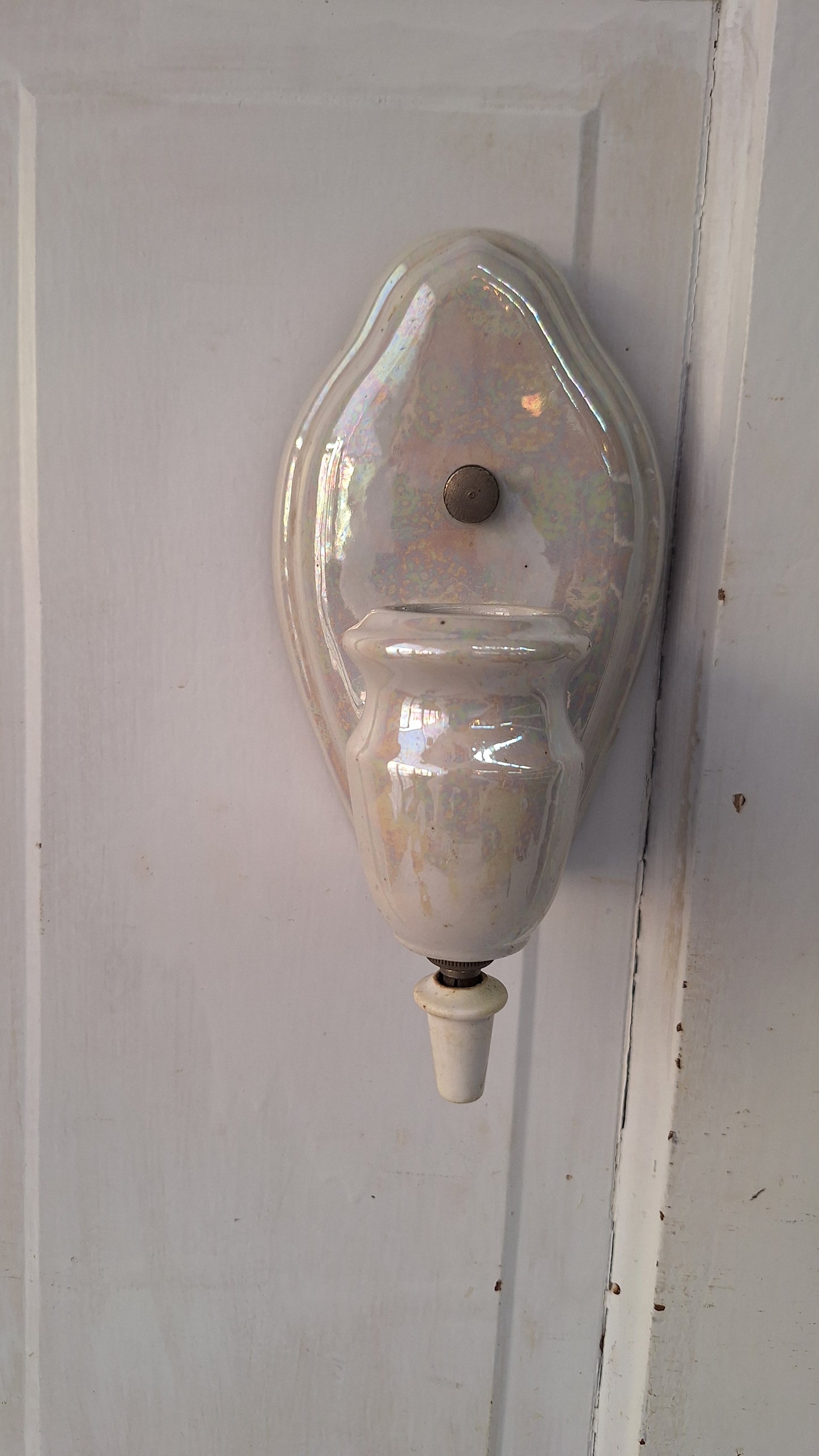 Iridescent Glaze Antique Sconce, Bathroom Vanity Vintage Porcelain Wall Light