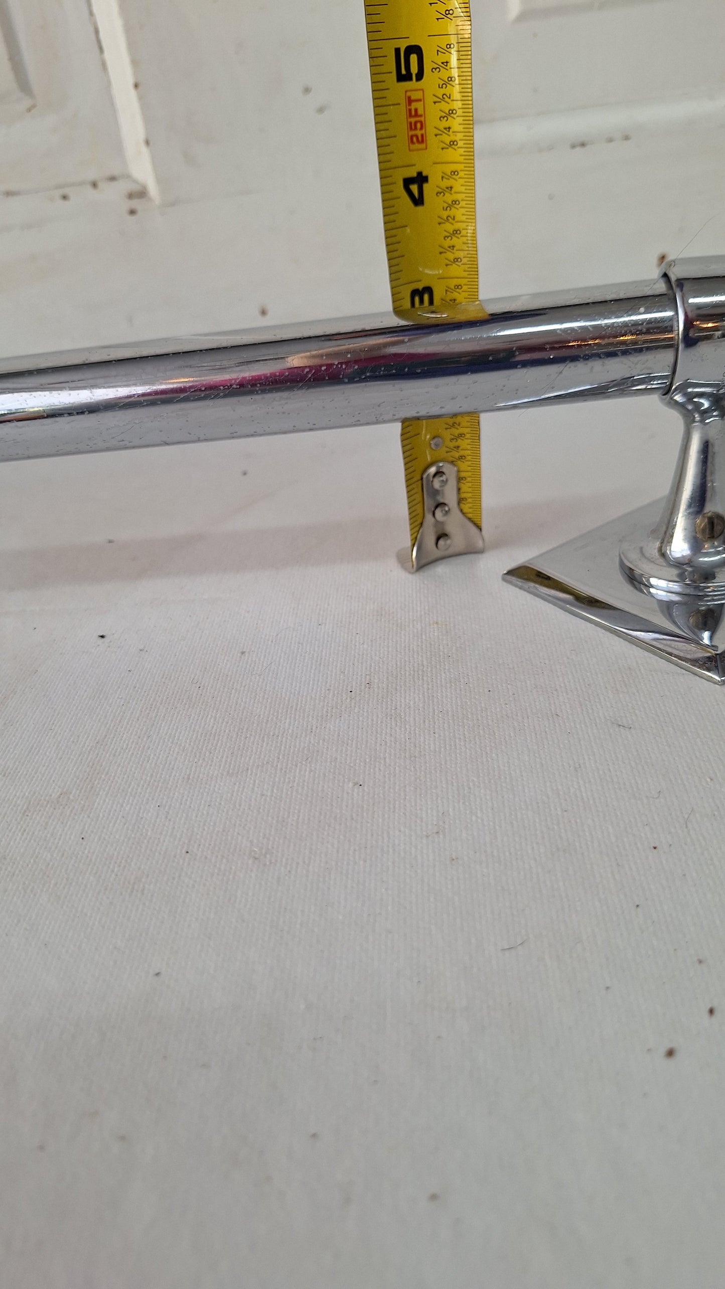 Kohler 22" Vintage Chrome Towel Bar, Art Deco Era Silver Bathroom Towel Bar