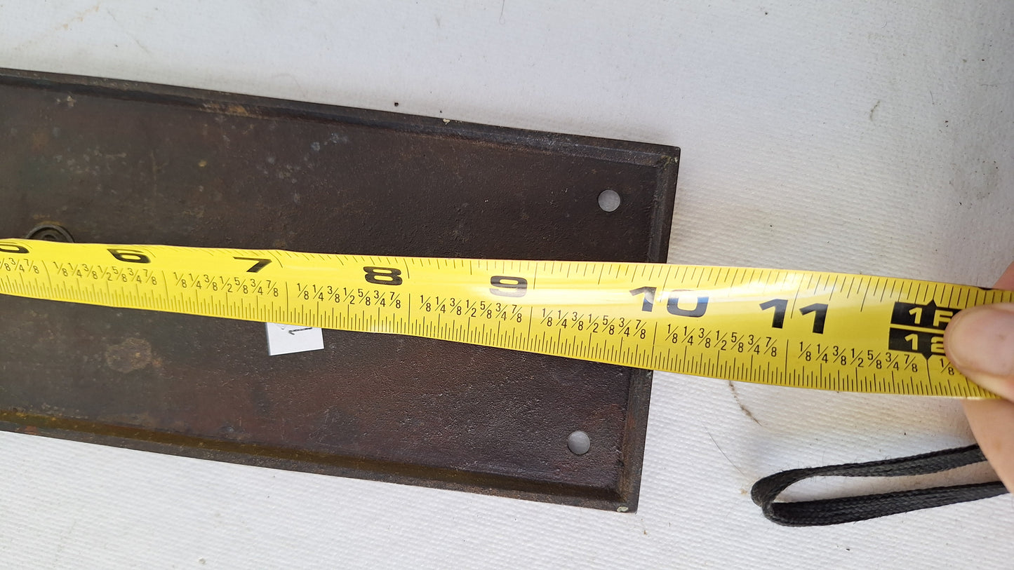 Antique Push Plate for Swinging Door, Yale and Towne Cast Iron Ornate Door Plate