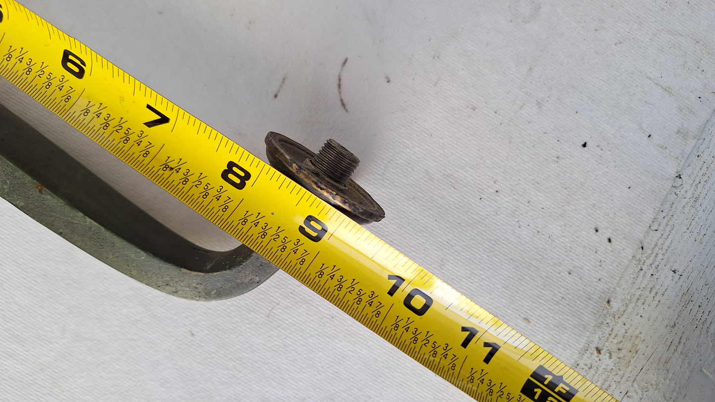 Vintage Church Door Pull Handle, Silver and Green Vintage Door Hardware