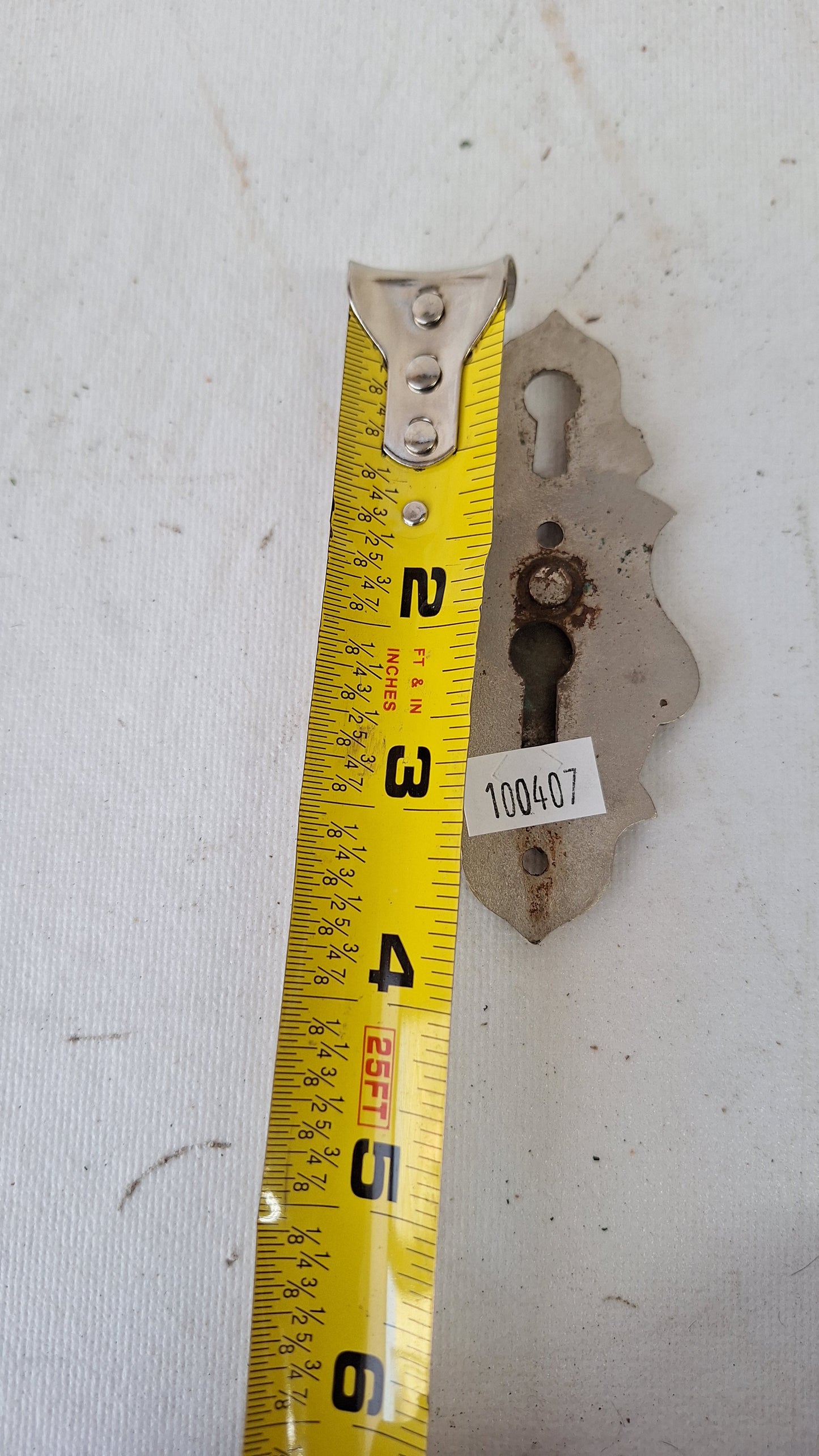 Large Nickel Plated Keyhole with Swinging Drop Cover, Antique Keyhole Cover Plate