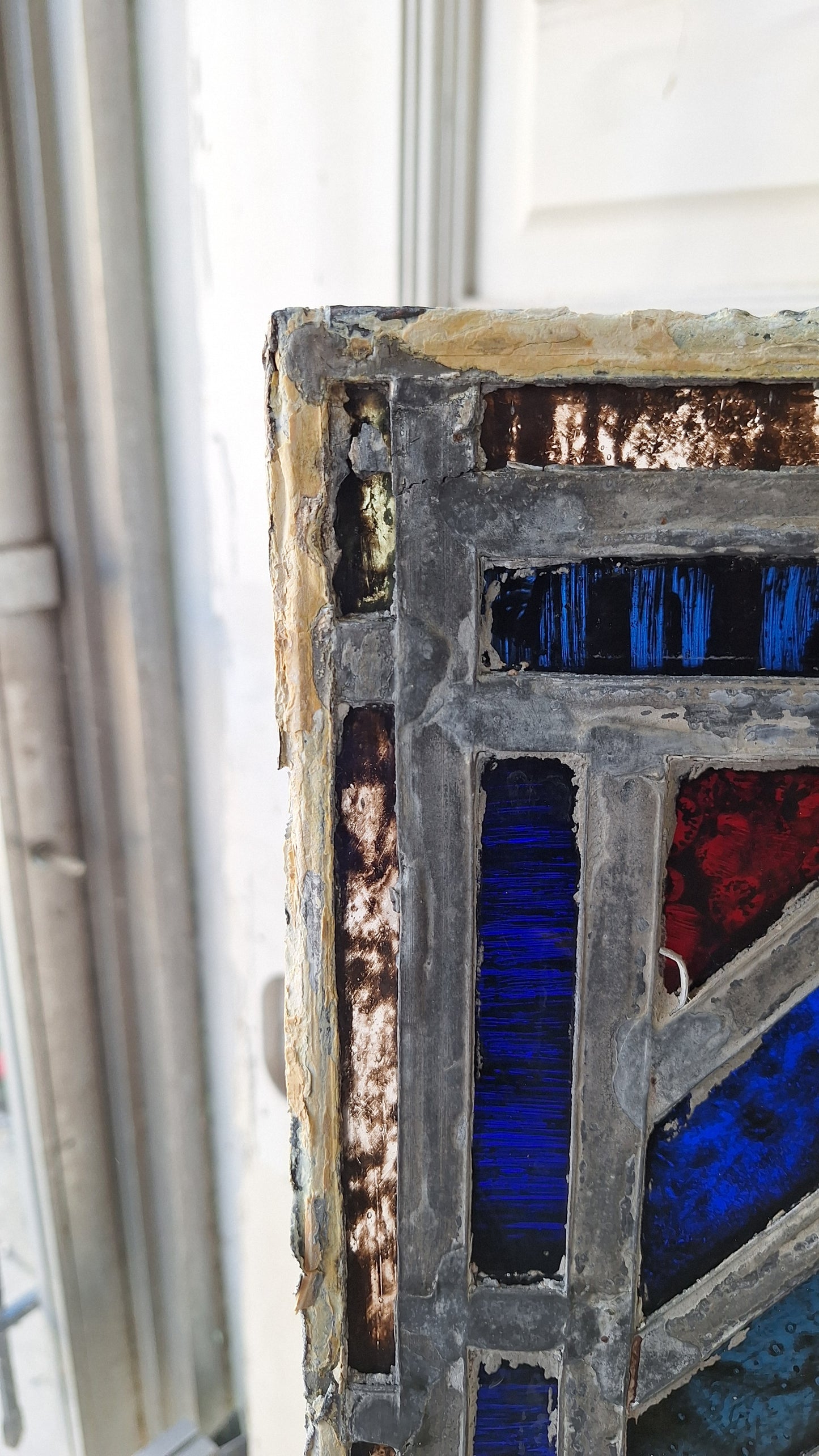 Tudor or Gothic Style Antique Stained Glass, Vintage Church Windows