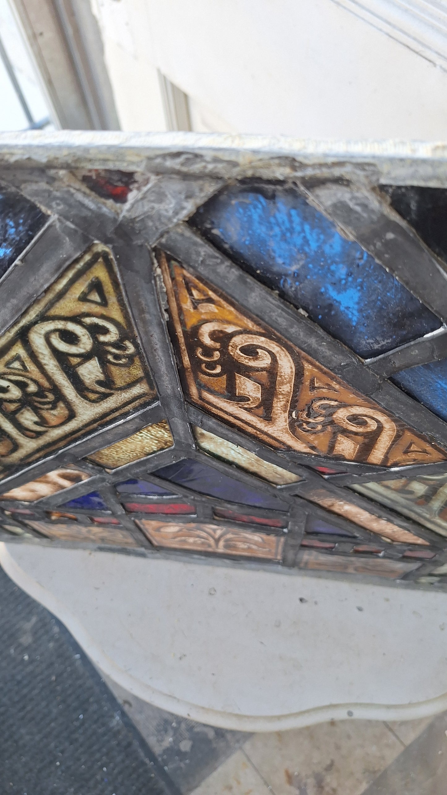 Rectangle Gothic Style Antique Stained Glass, Vintage Church Windows