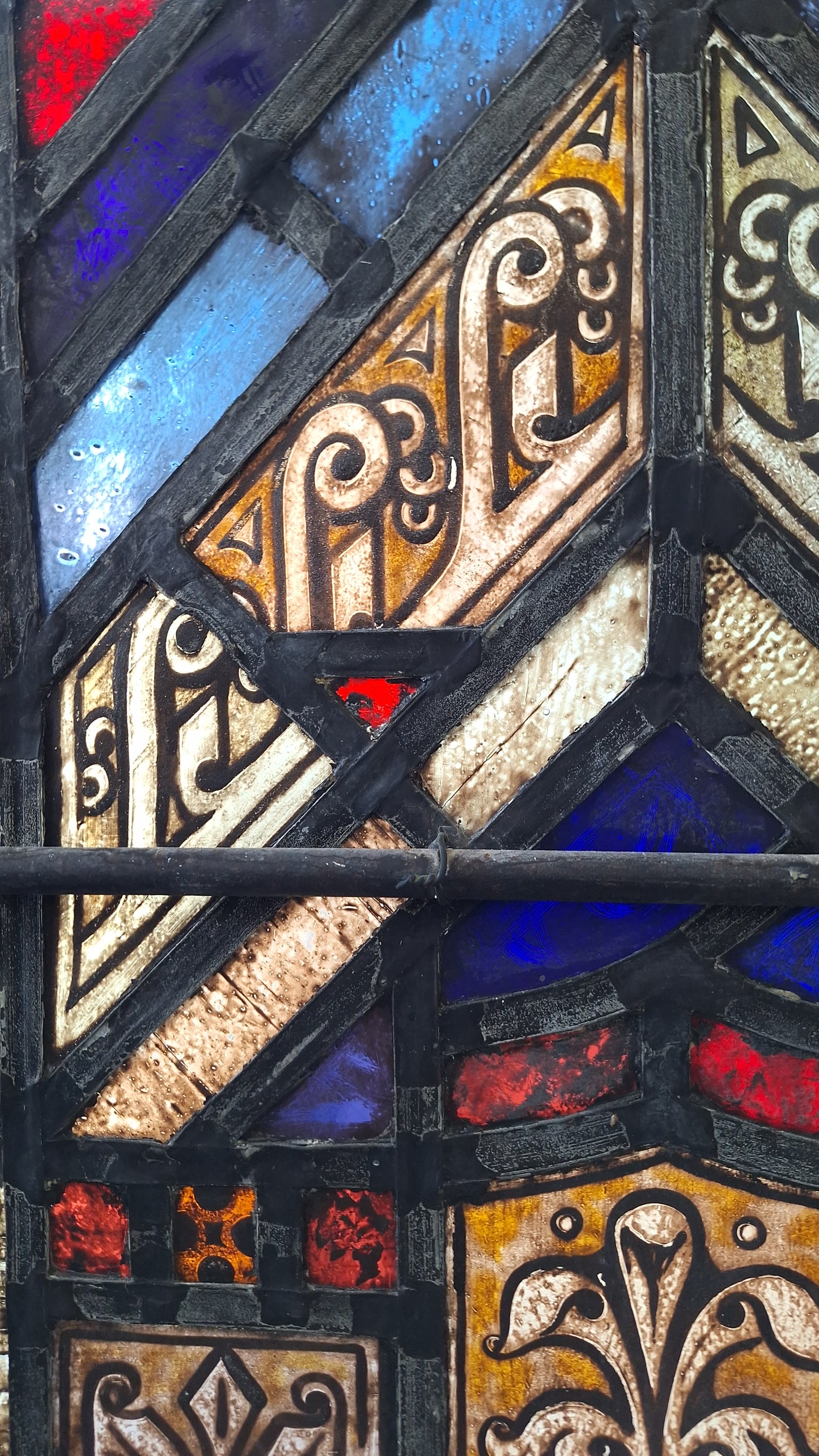 Rectangle Gothic Style Antique Stained Glass, Vintage Church Windows