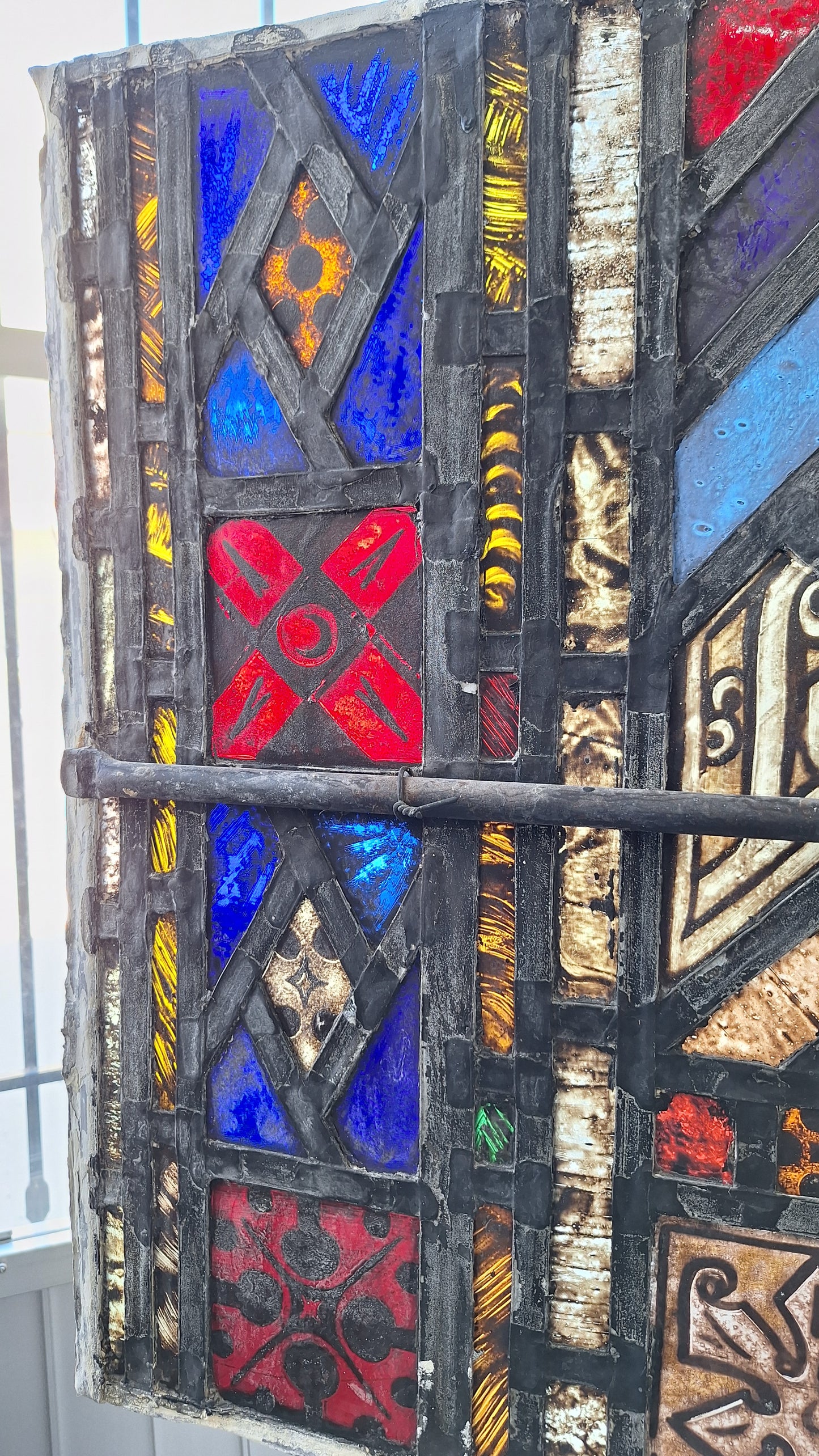 Rectangle Gothic Style Antique Stained Glass, Vintage Church Windows