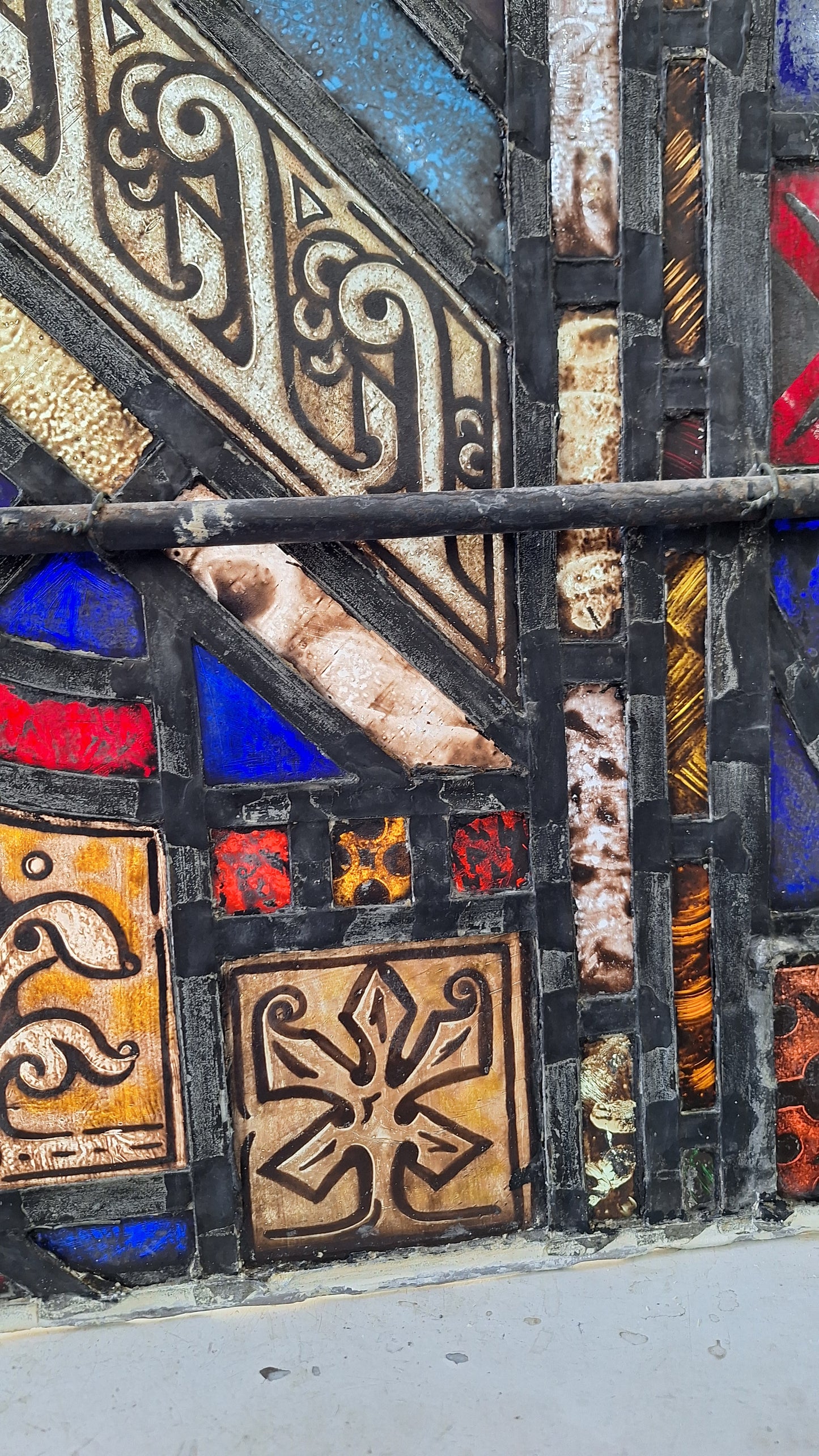 Rectangle Gothic Style Antique Stained Glass, Vintage Church Windows