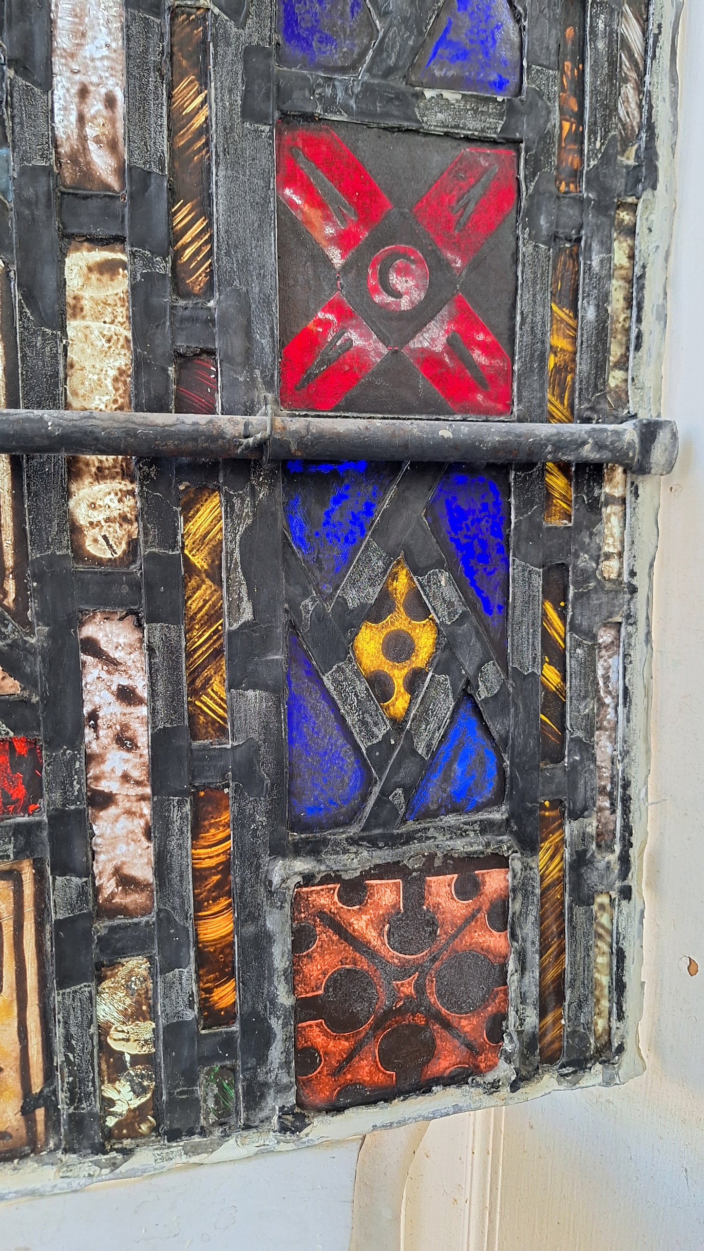 Rectangle Gothic Style Antique Stained Glass, Vintage Church Windows