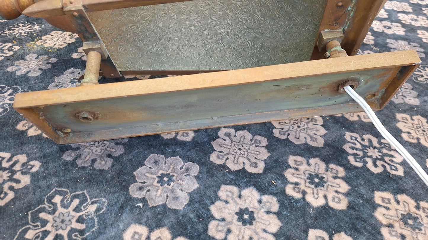 Large Antique Copper Sconces, Two Gothic Style Exterior Sconces