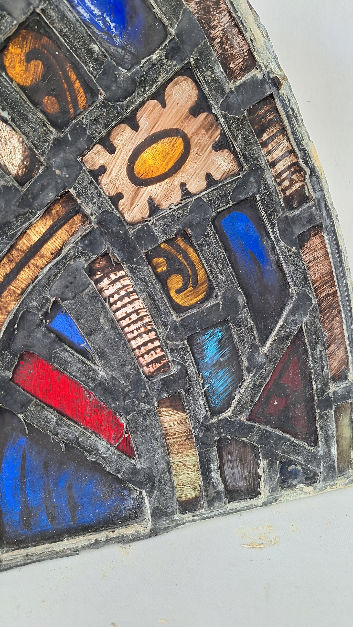 Small Gothic Arch Antique Stained Glass, Vintage Church Windows