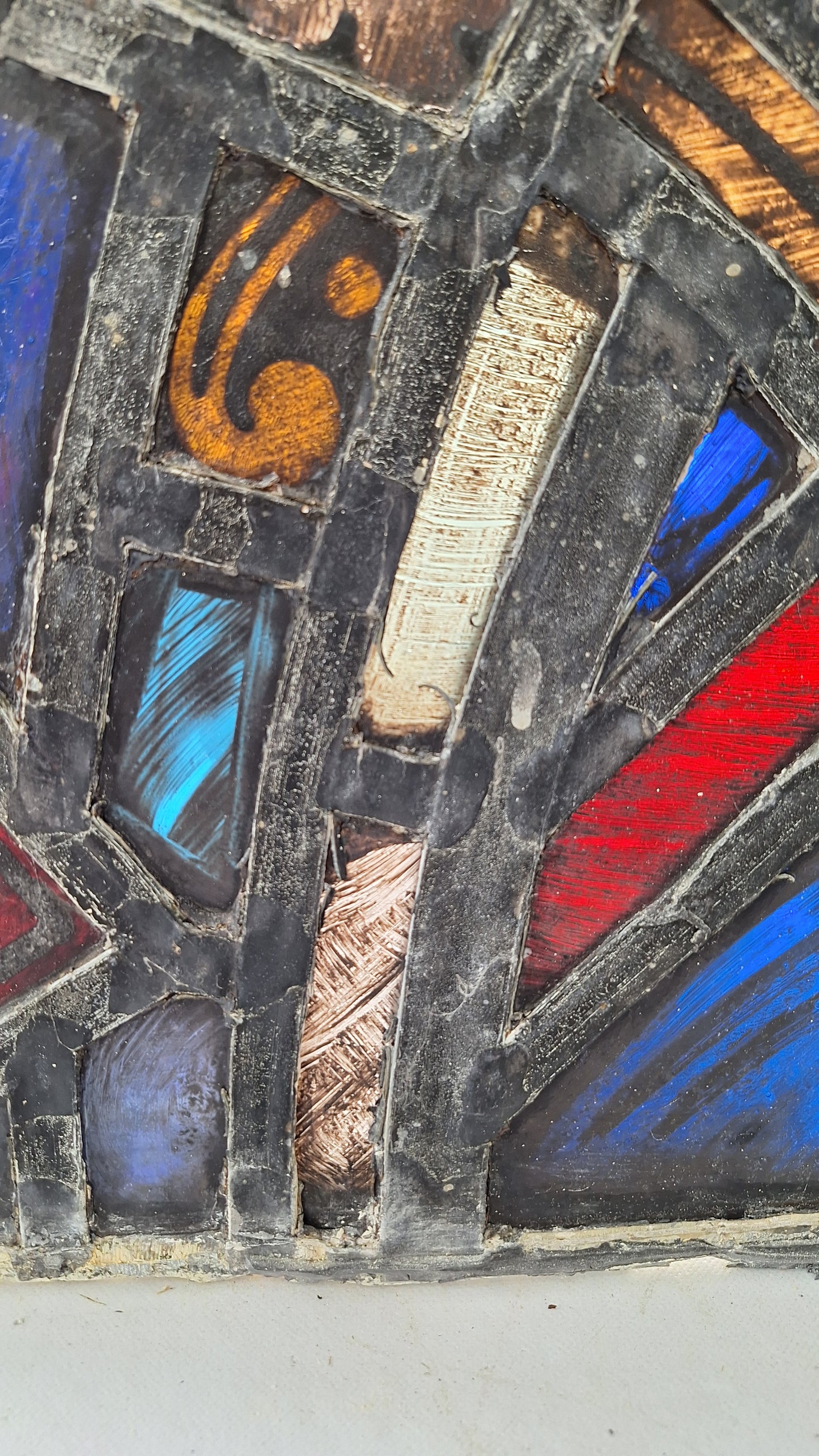 Small Gothic Arch Antique Stained Glass, Vintage Church Windows