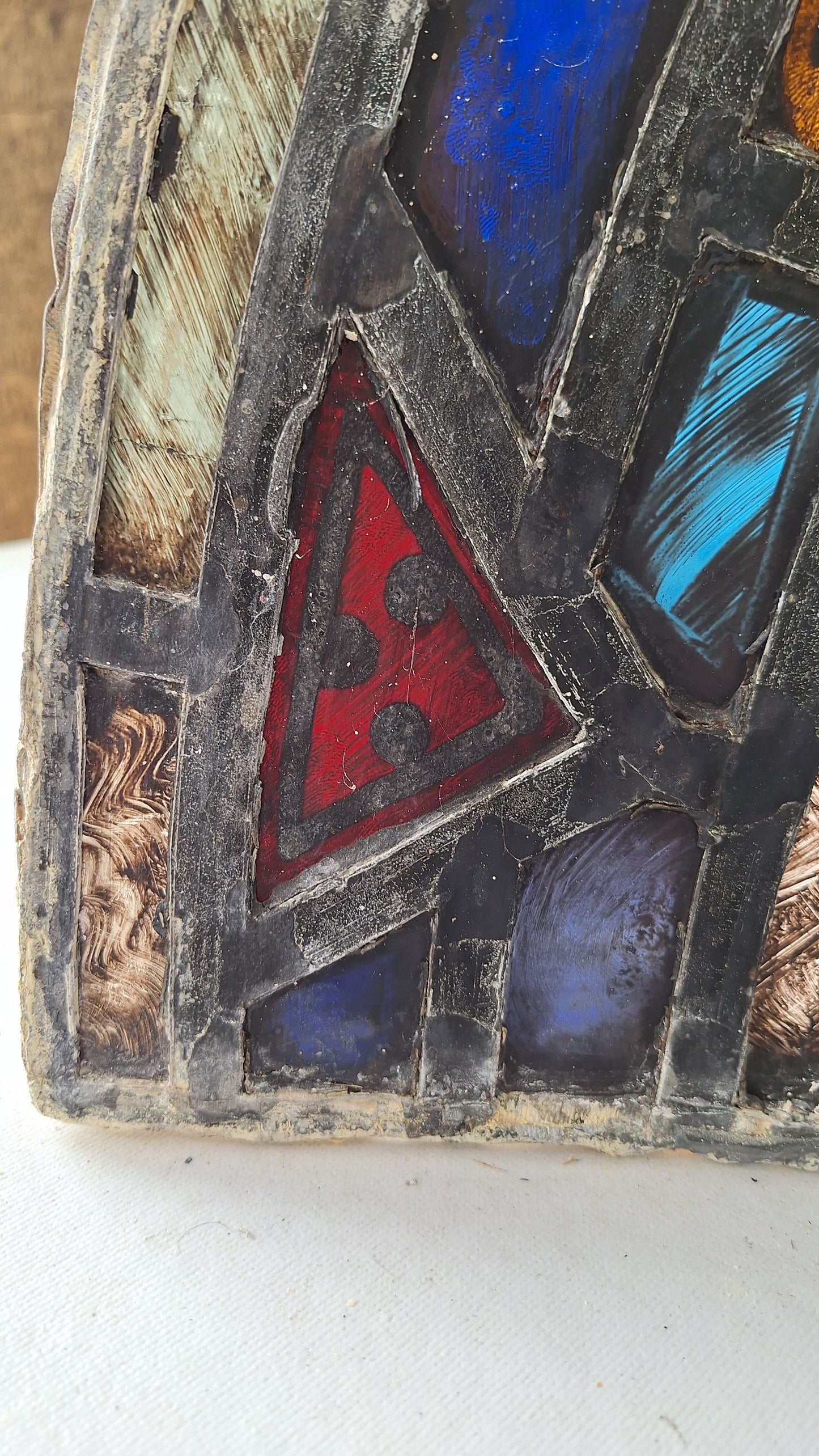 Small Gothic Arch Antique Stained Glass, Vintage Church Windows