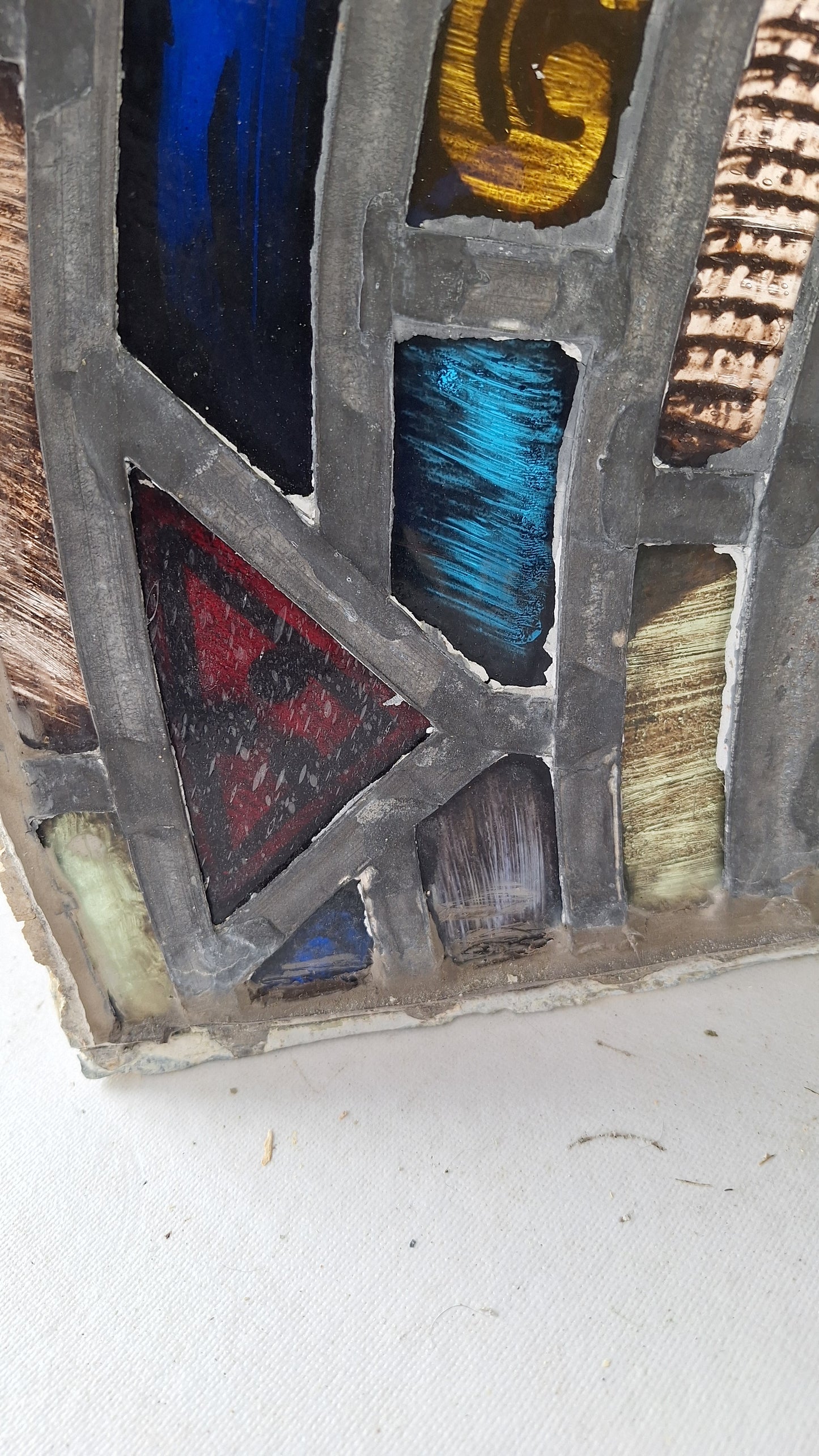Small Gothic Arch Antique Stained Glass, Vintage Church Windows
