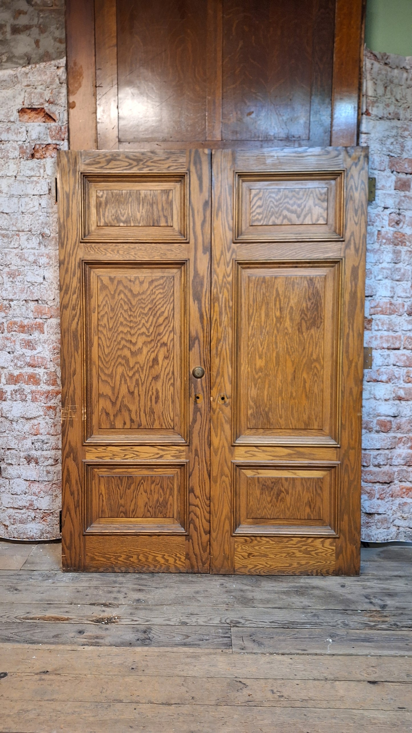 60" Set of Solid Wood Vintage Doors, Vintage Double Doors 83" Tall