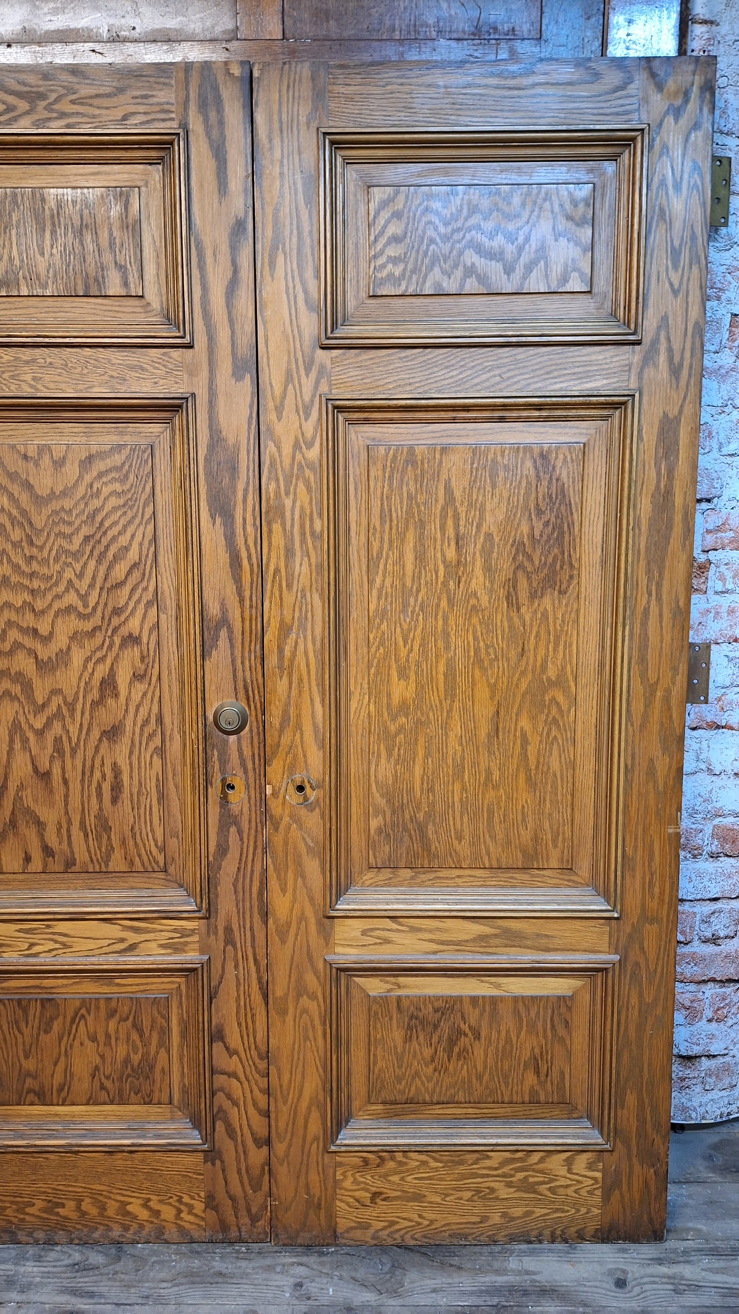 60" Set of Solid Wood Vintage Doors, Vintage Double Doors 83" Tall