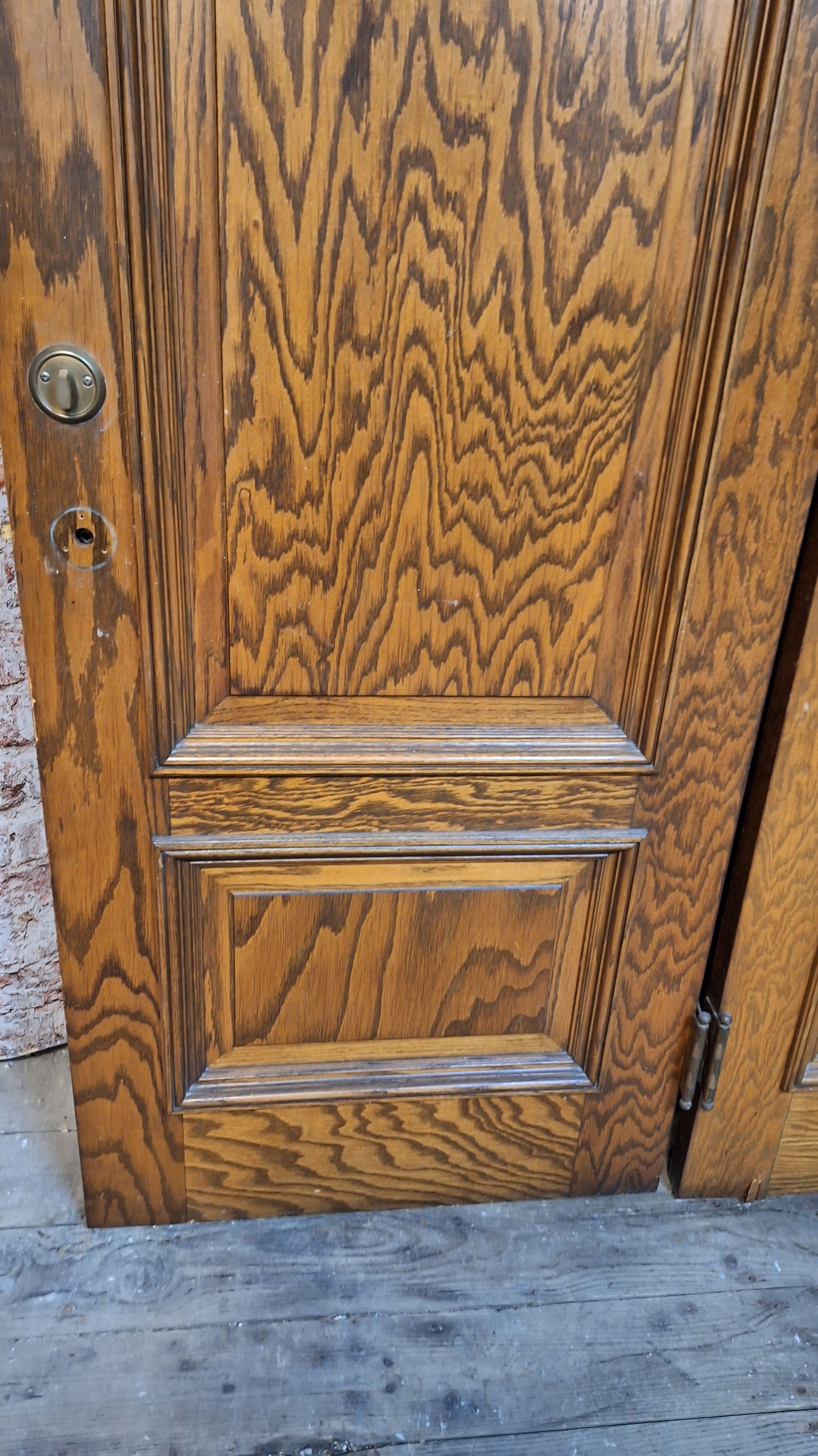 60" Set of Solid Wood Vintage Doors, Vintage Double Doors 83" Tall