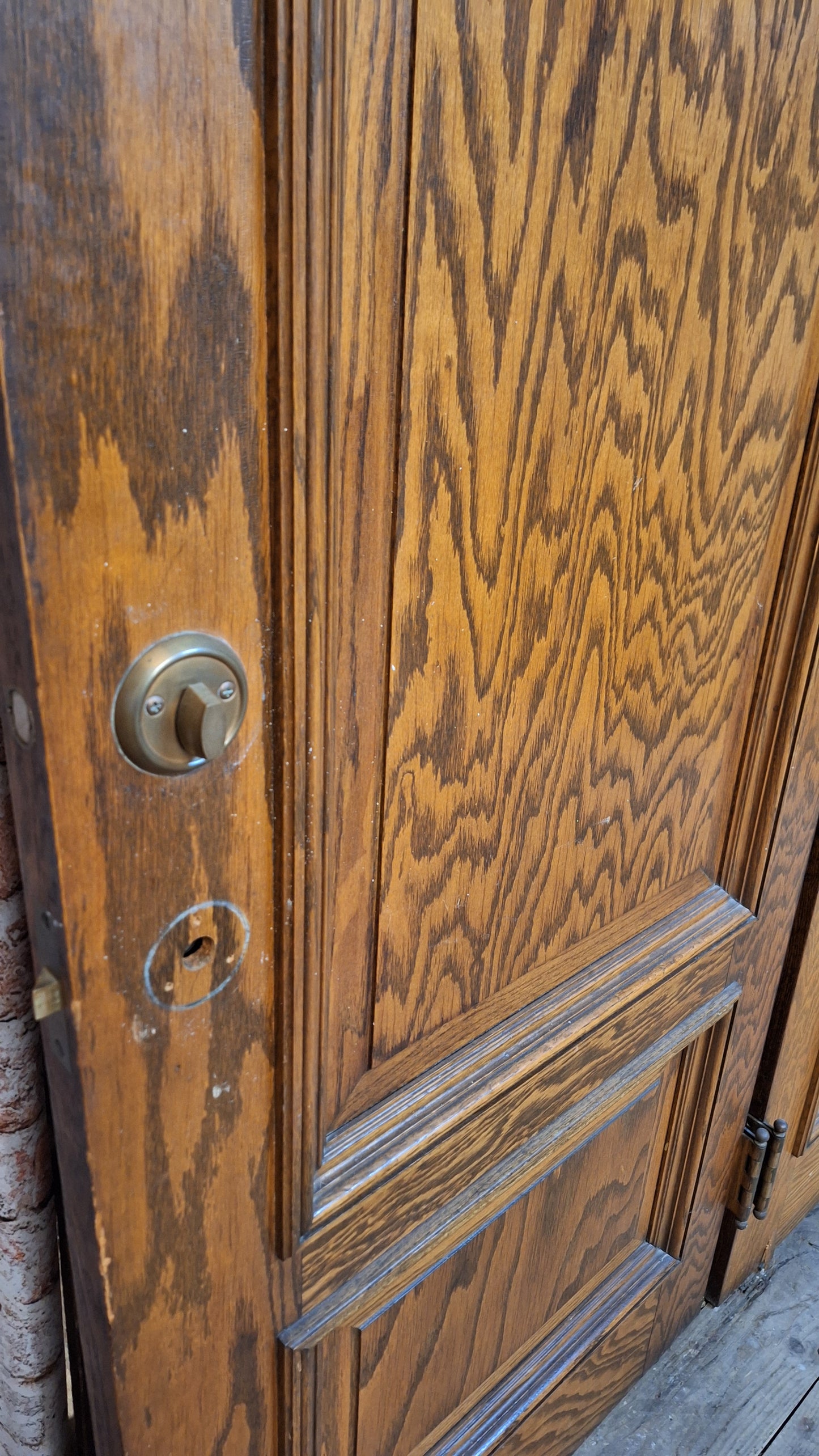 60" Set of Solid Wood Vintage Doors, Vintage Double Doors 83" Tall