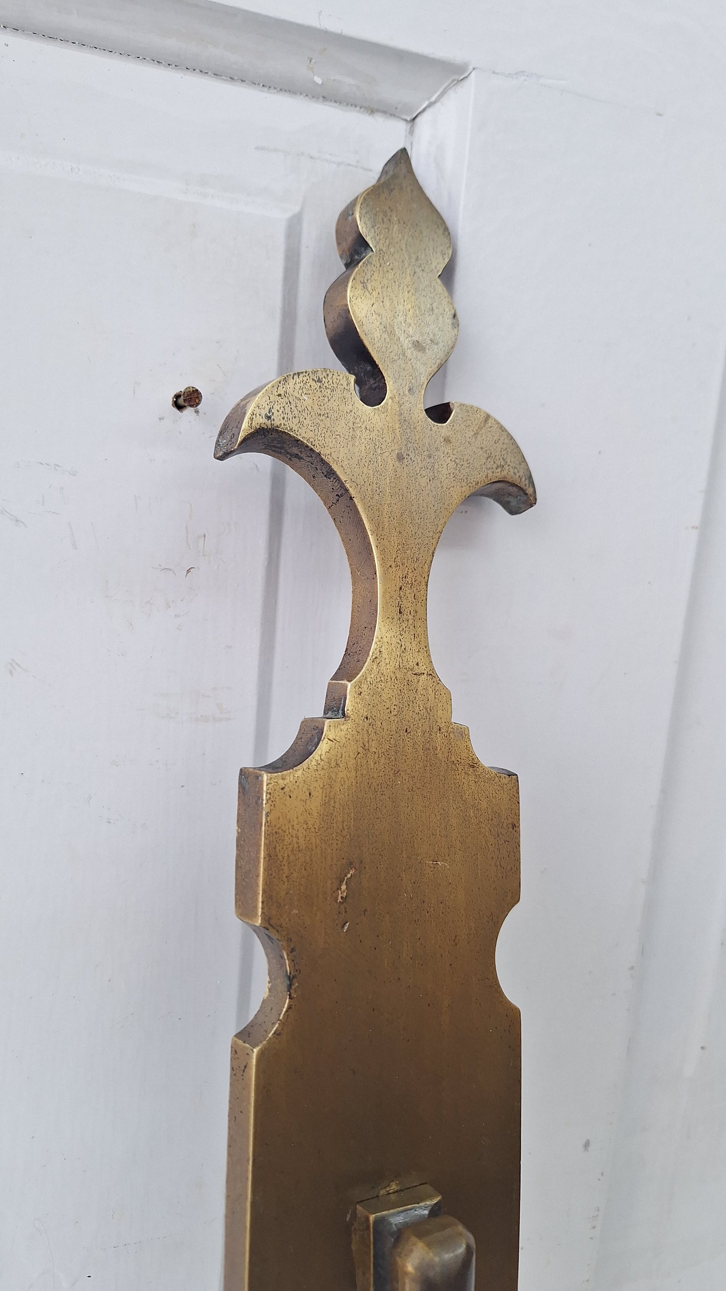 Vintage Brass Large Wall Sconce: Three-Arm Mid Century Light