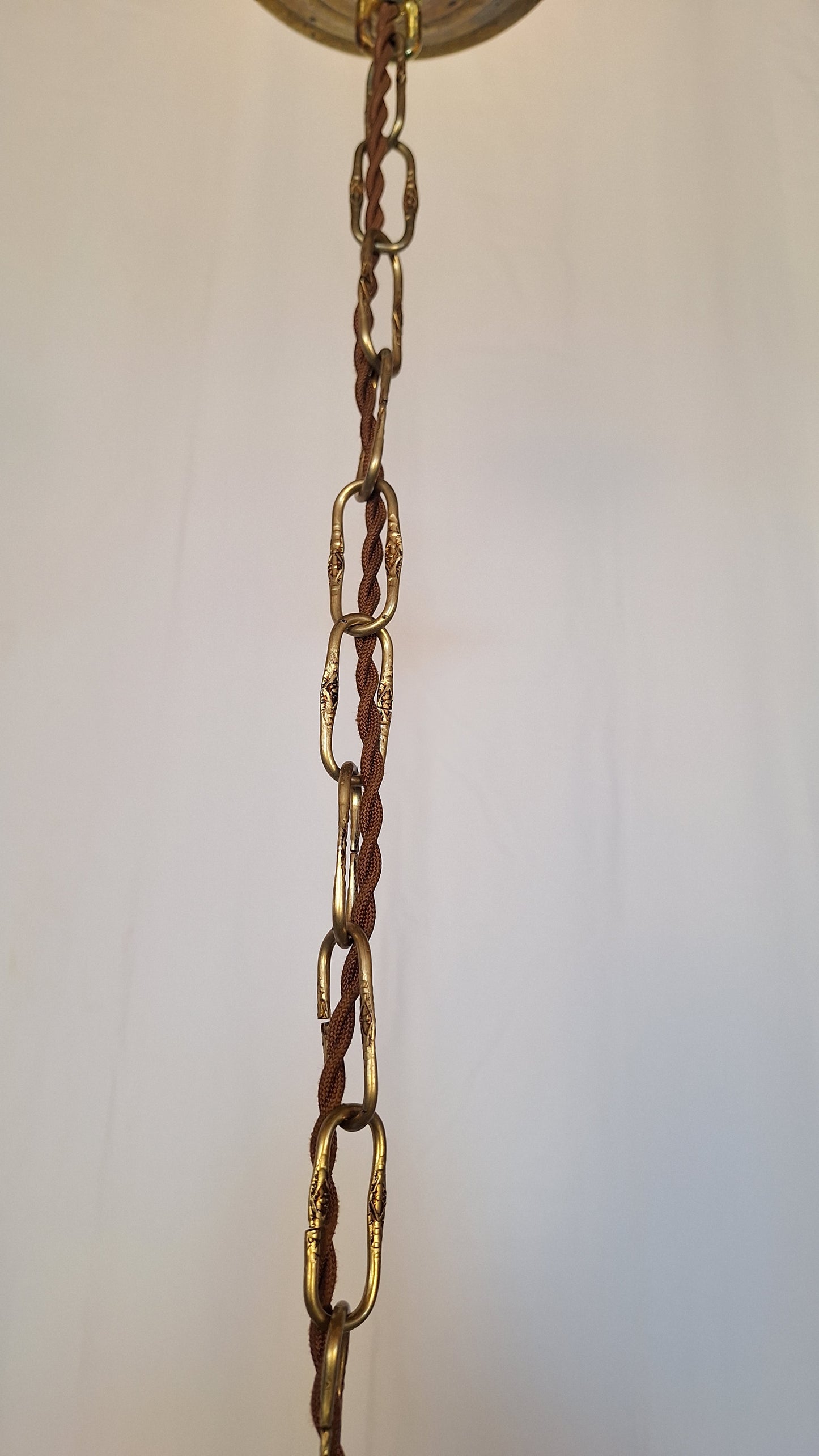 8 Arm Vintage Gold and Crystal Spanish Chandelier, Hollywood Regency Style Large Chandelier