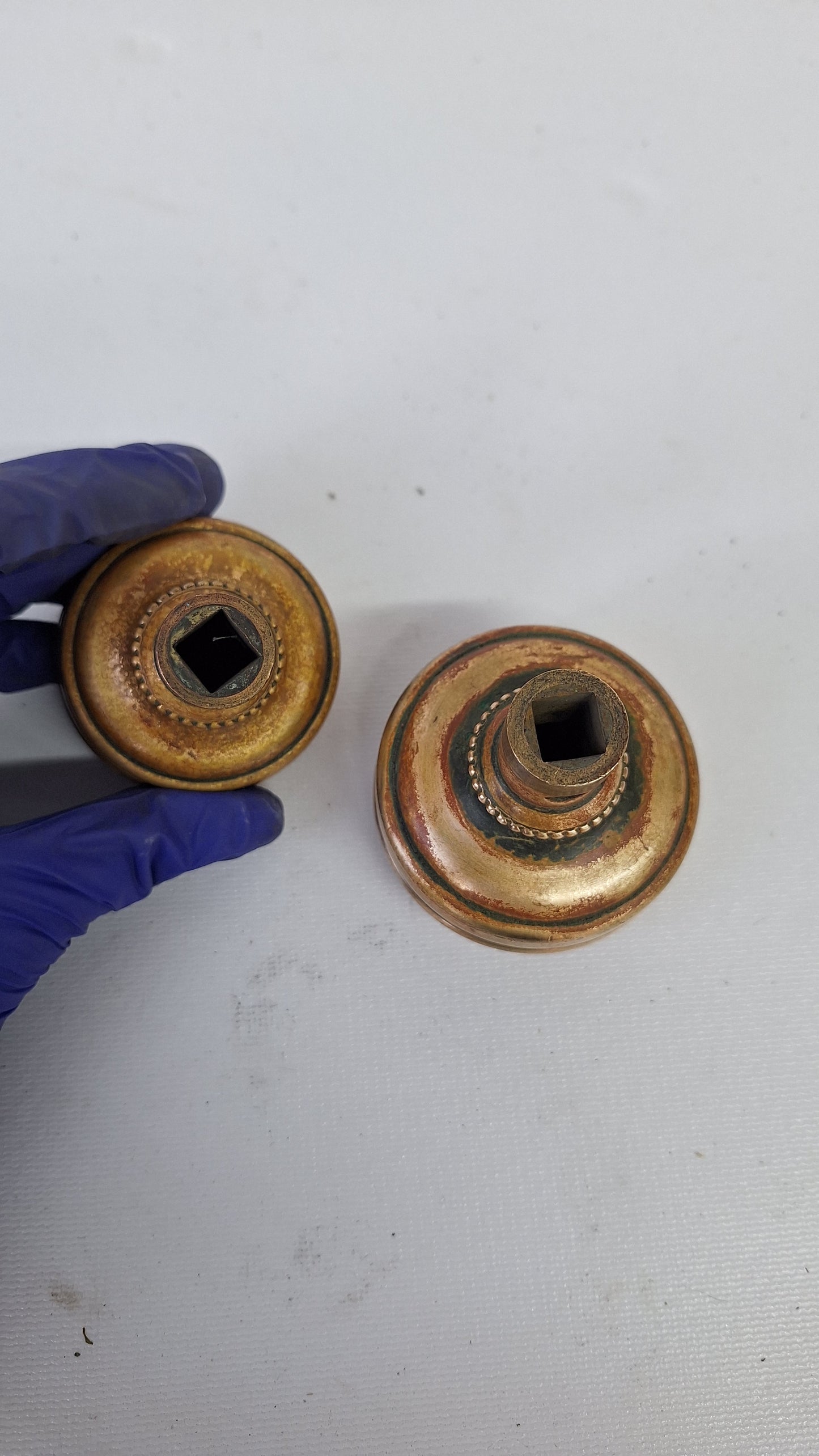 Entry and Passage Size 'Jacobean' Pattern Door Knobs by Corbin, Large and Standard Doorknobs