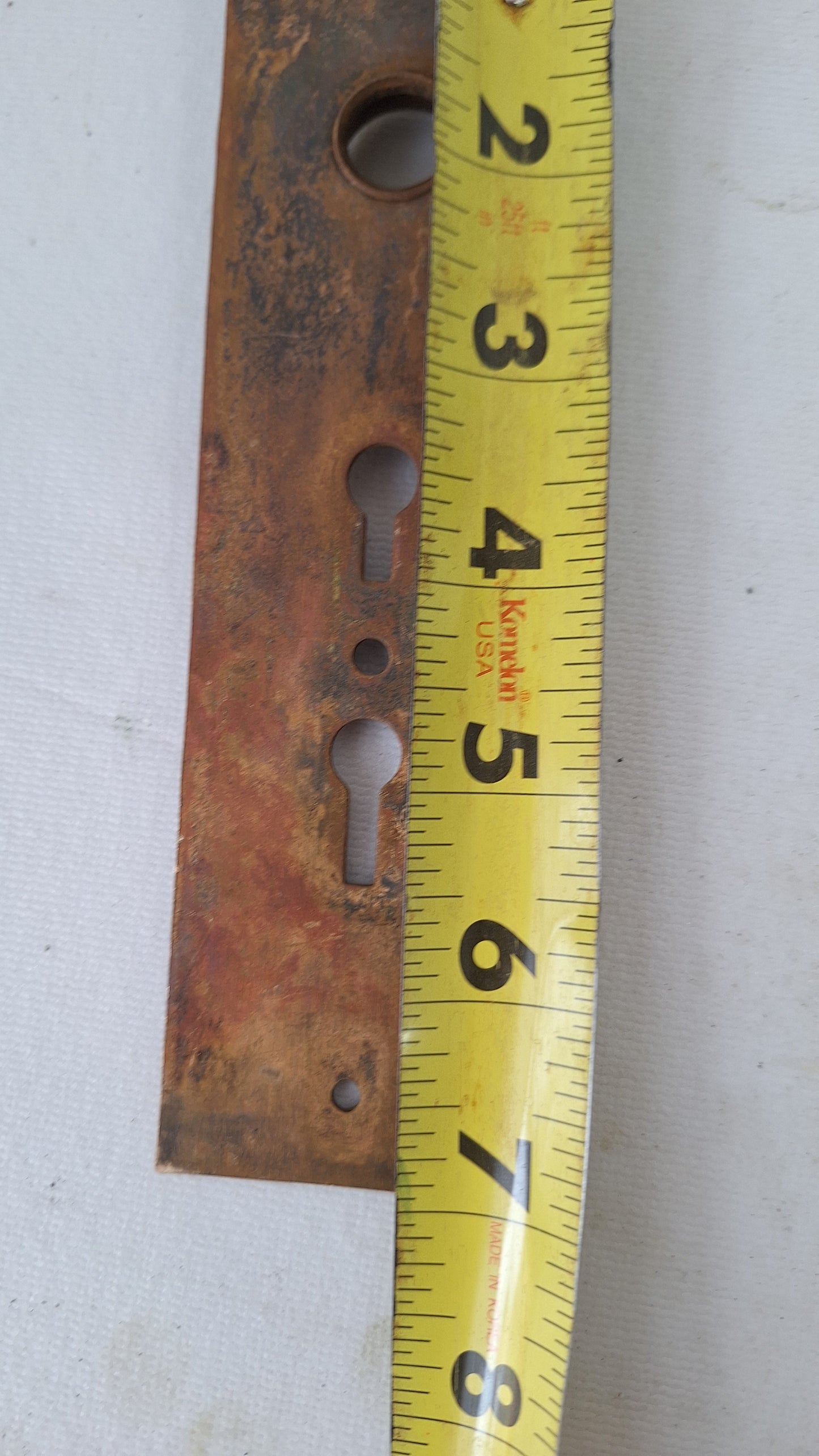 Large Bronze Victorian Exterior Back Plate, Eastlake Escutcheon with Double Keyhole