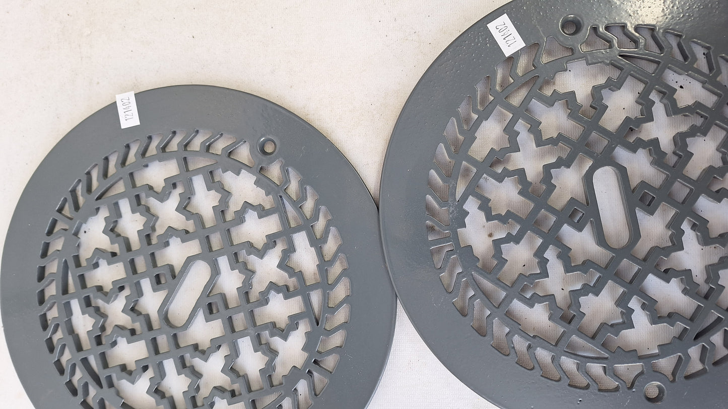 10" Round Antique Vent Cover, Circle Cast Iron Register Grate