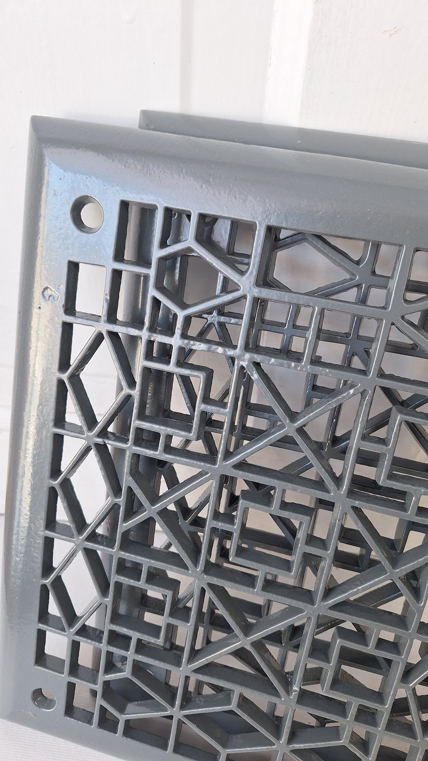 10 x 12 Raised Wall Vent Cover, Antique Cast Iron Ornate Register Cover