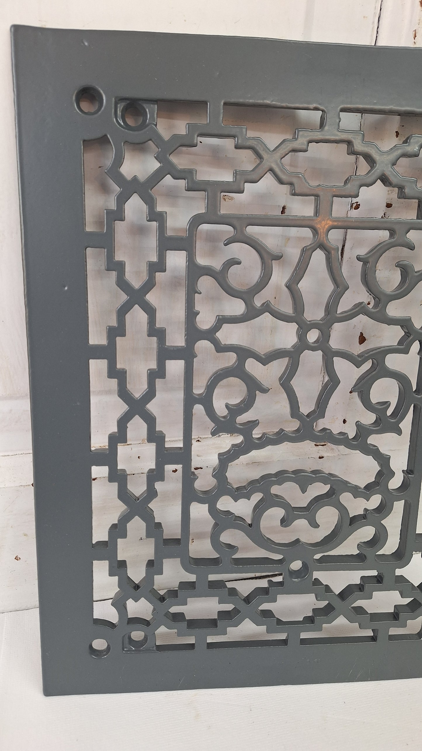 Ornate Iron Vent Grate Cover: Decorative Scroll Design (10 x 12 inches)