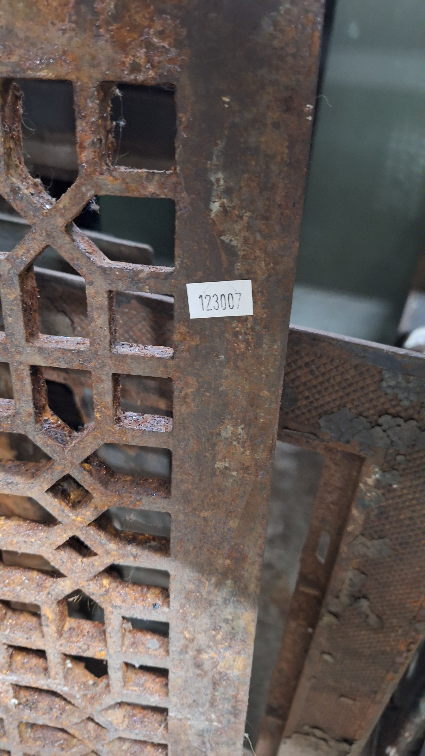 26" Square Floor Vent Cover, Antique Cast Iron Large Register Grate