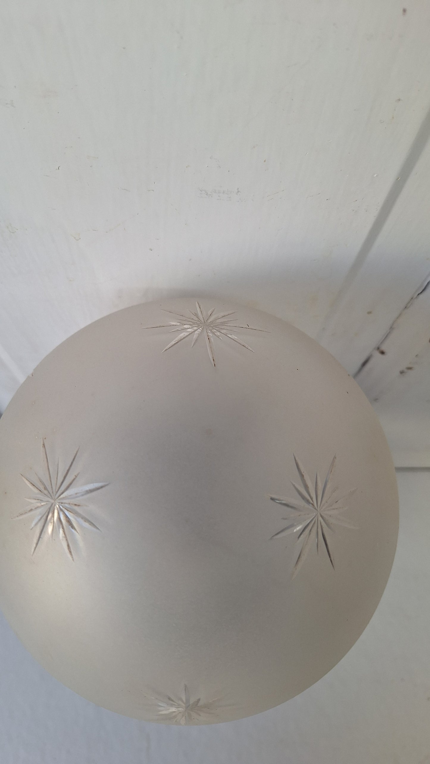 Antique Cast Iron Sconce with Cut Glass Globe, Exterior Wall Light