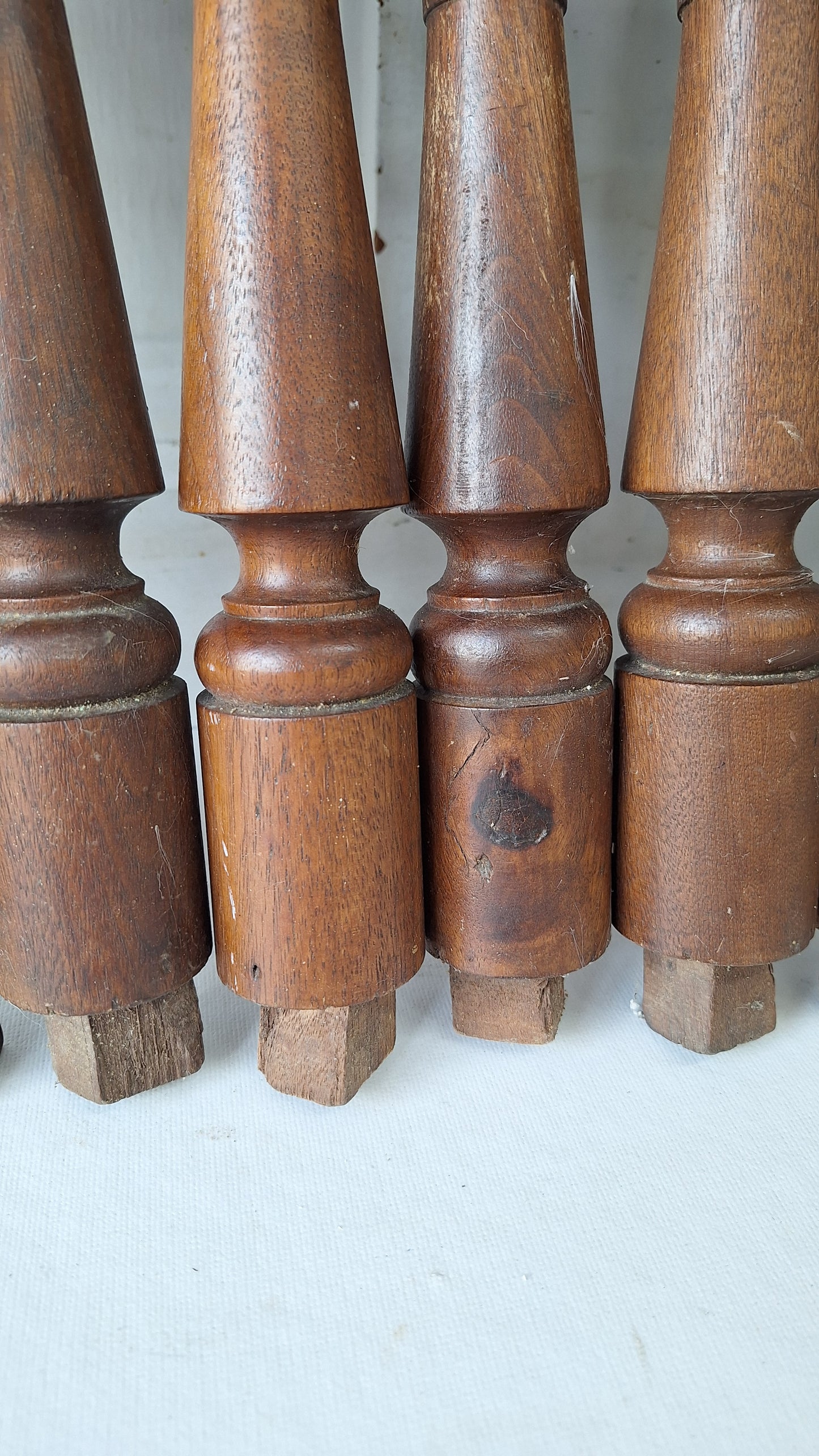14 Antique Staircase Spindles, Wooden Stair Rail Balusters