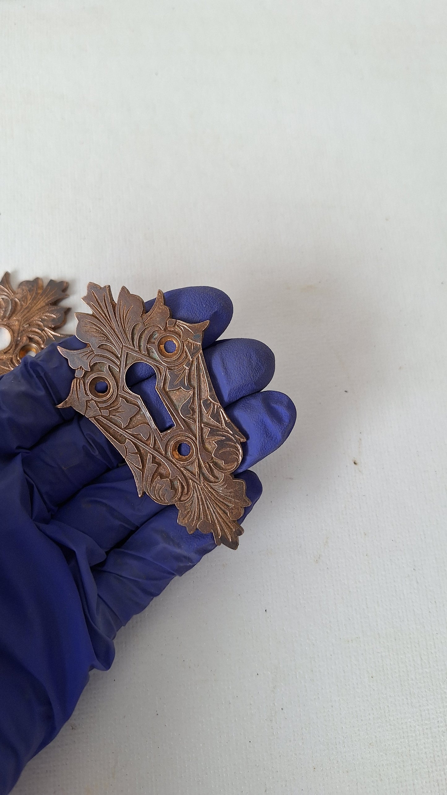 Fancy Design Large Antique Key Holes, Pair of Brass Key Hole Cover