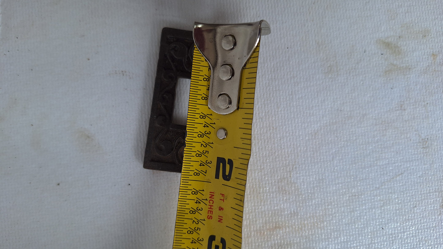 Antique Eastlake Iron Floor Bolt for French Doors, Ornate Double Door Lock