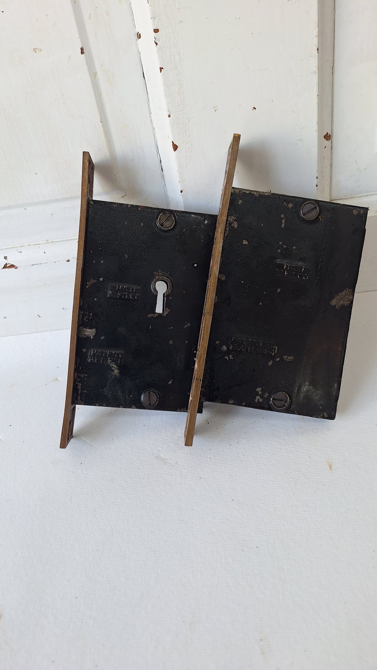 Eastlake Bronze Pocket Door Mortise Lock Set: Cast Iron Hardware