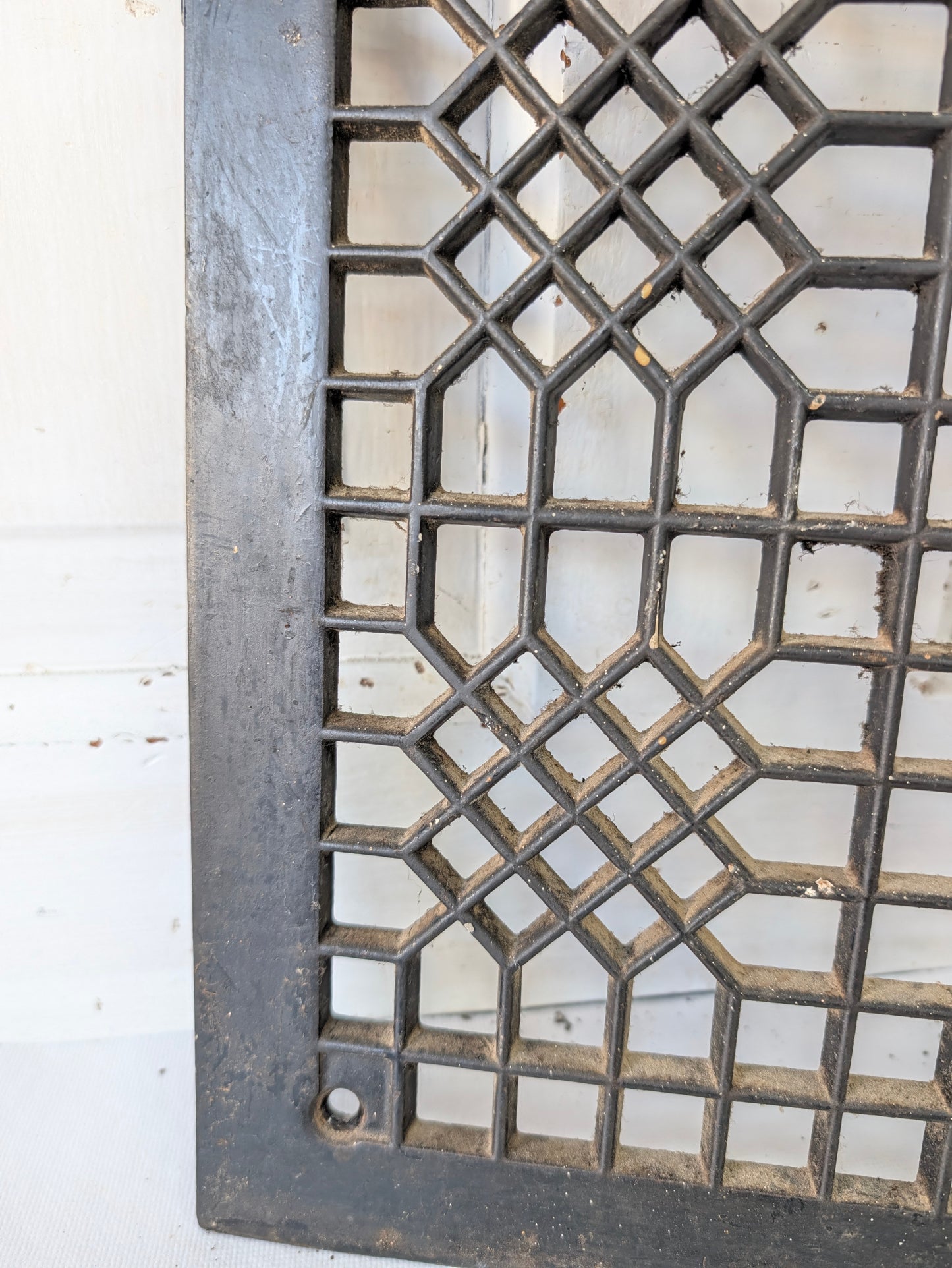 12 x 10 Lattice Cast Iron Floor Grate, Register Vent Cover