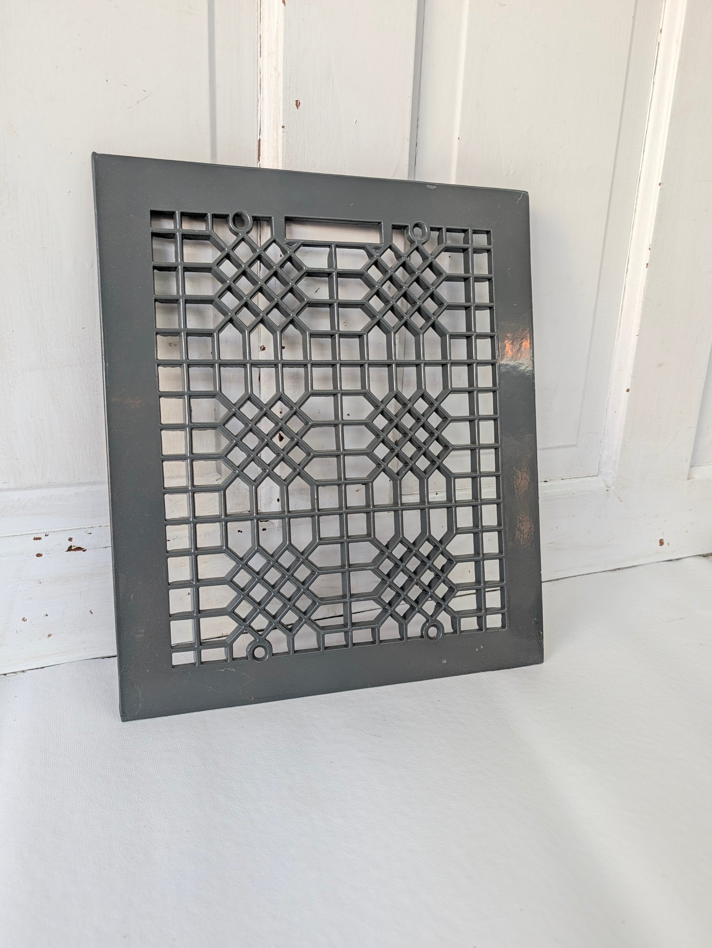 12 x 14 Grey Iron Vent Cover, Antique Floor Vent