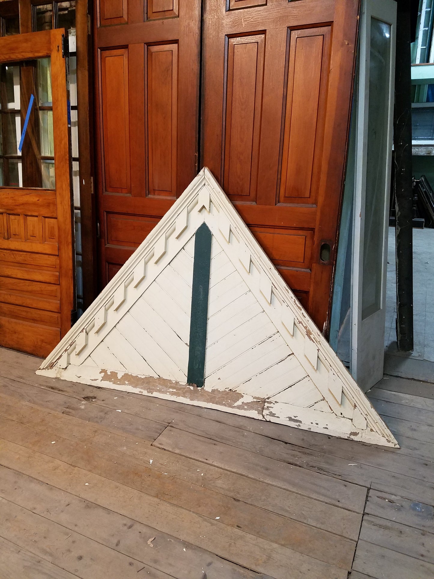 Antique Wood Porch Pediment, Triangle Porch Roof Topper