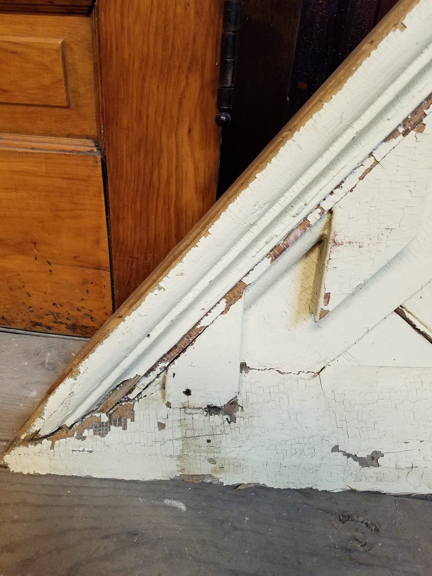 Antique Wood Porch Pediment, Triangle Porch Roof Topper