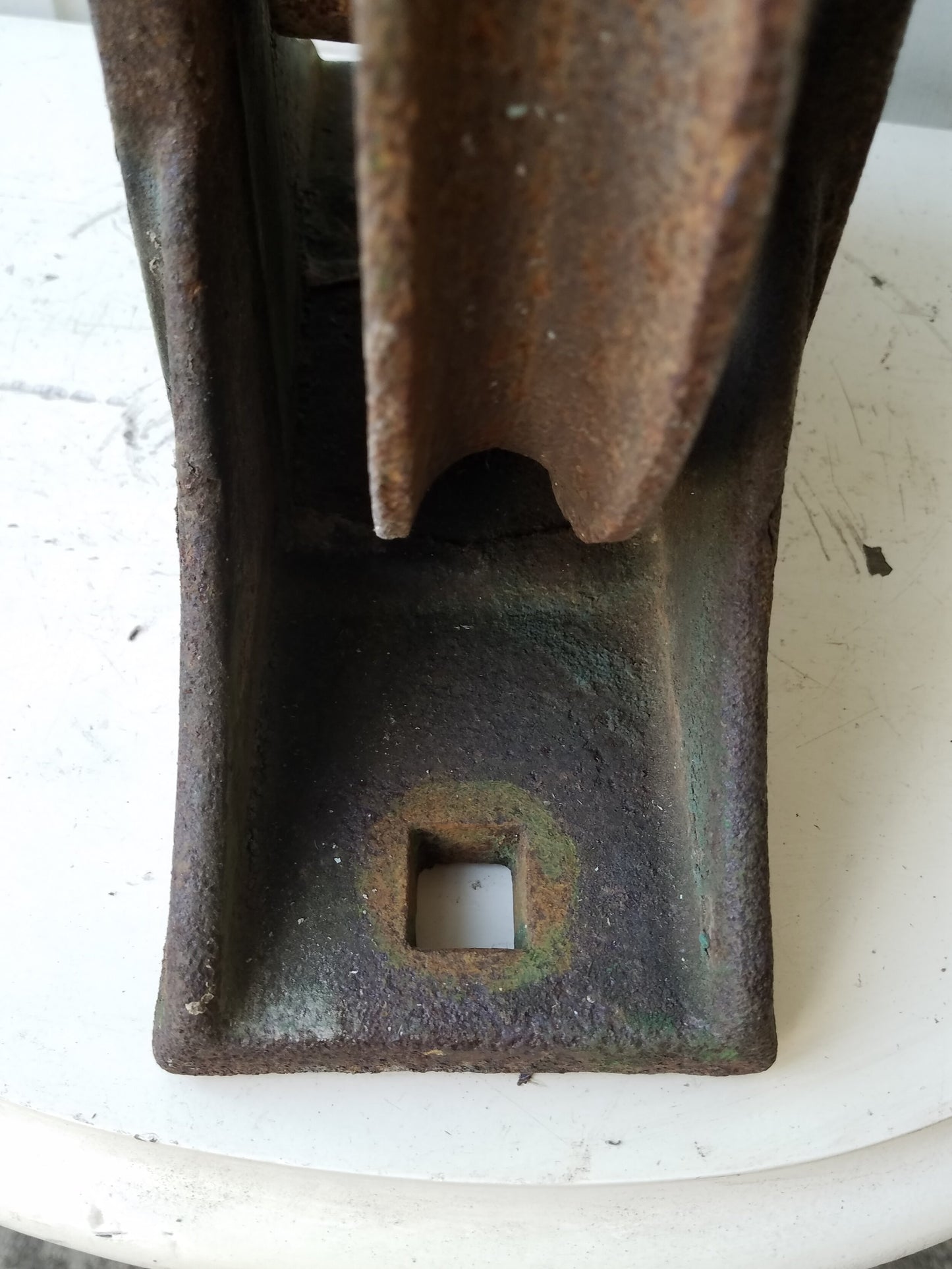 Industrial Large Cast Iron Pulley, Antique Iron Trolley or Pulley Wheel, Ships Free