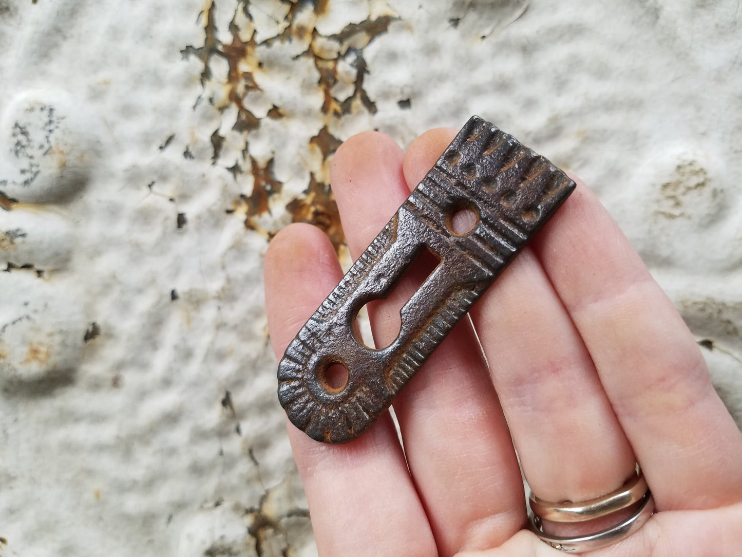 Iron Key Hole Escutcheon, Eastlake Style Cast Iron Keyhole Plate