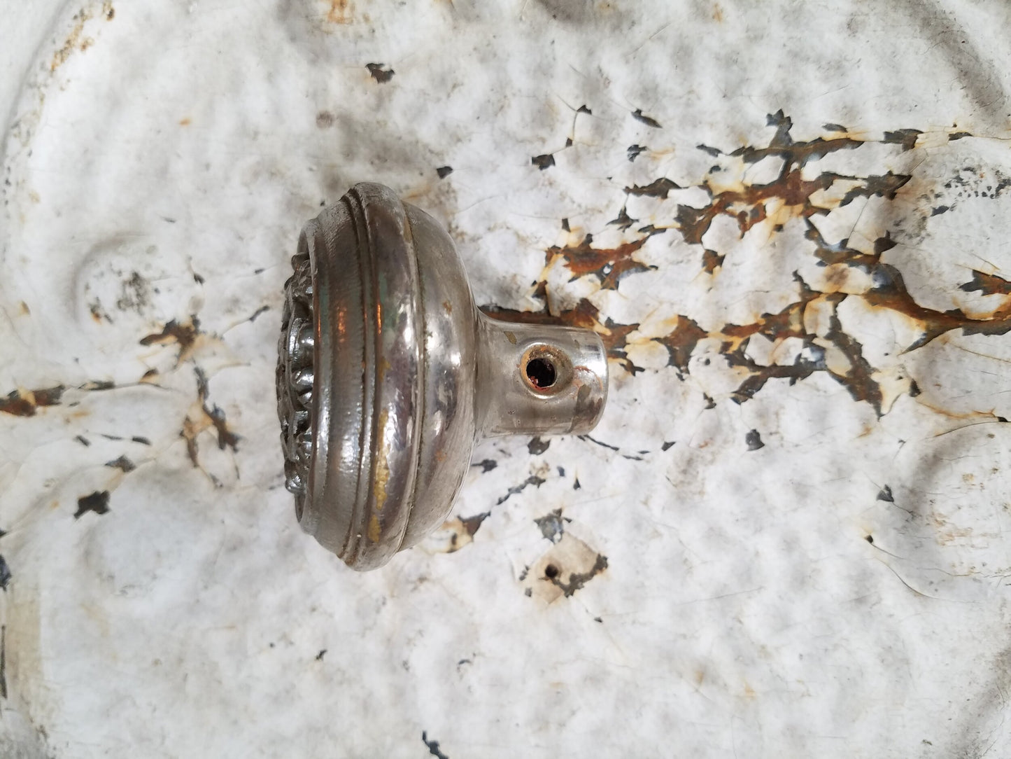 Paris Doorknob by Corbin, Antique Nickel Plated Doorknob