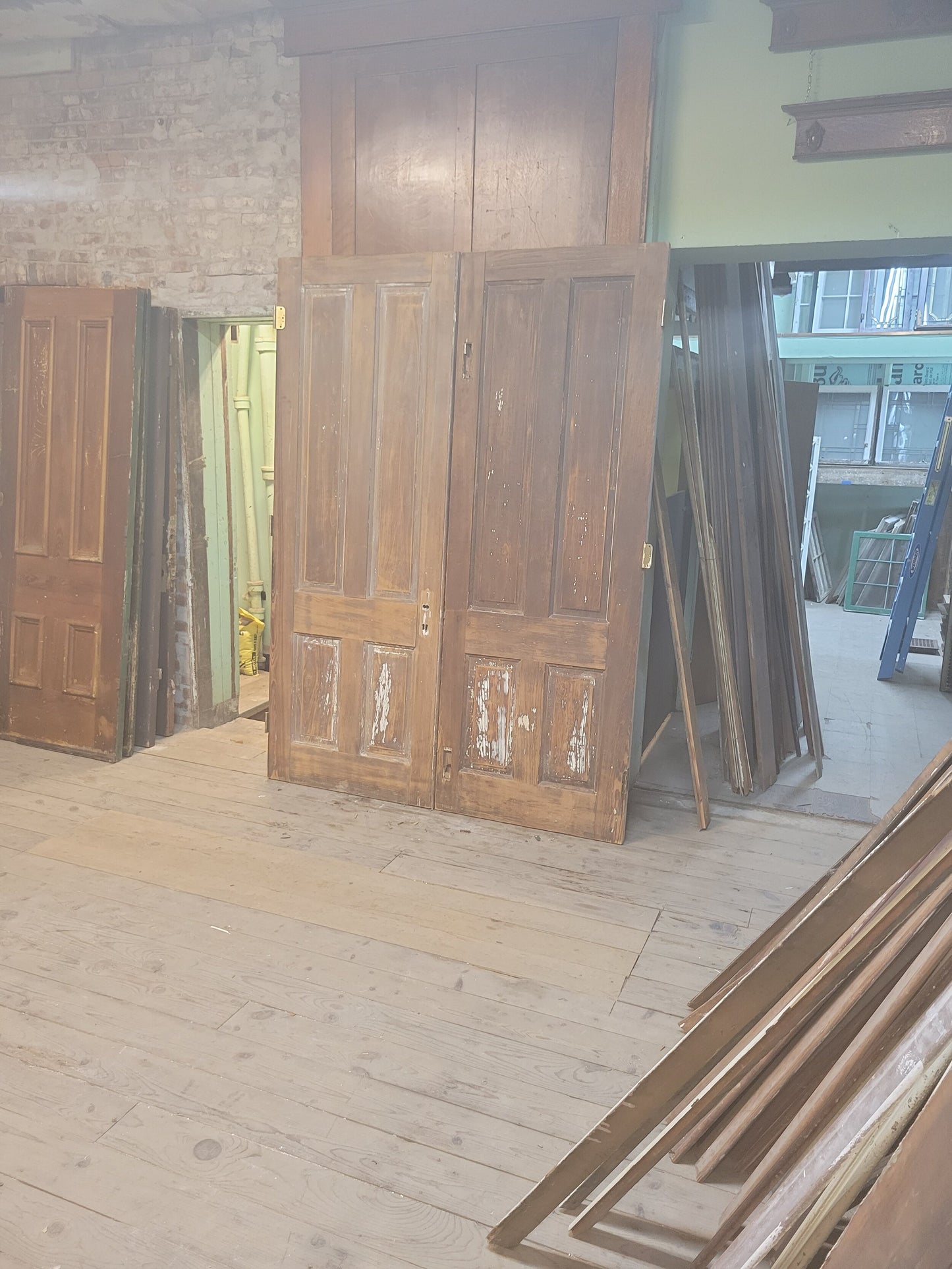 Distressed Paint Antique Double Door Set, Ships Free