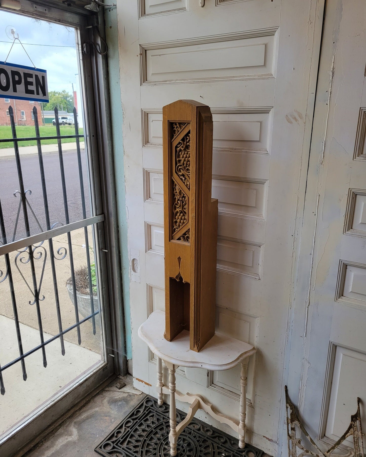 High Altar Catholic Church Wood Work, Carved Altarpiece, Antique Newel Post