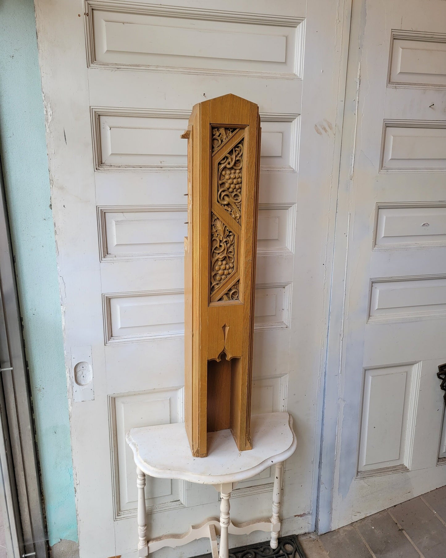 High Altar Catholic Church Wood Work, Carved Altarpiece, Antique Newel Post