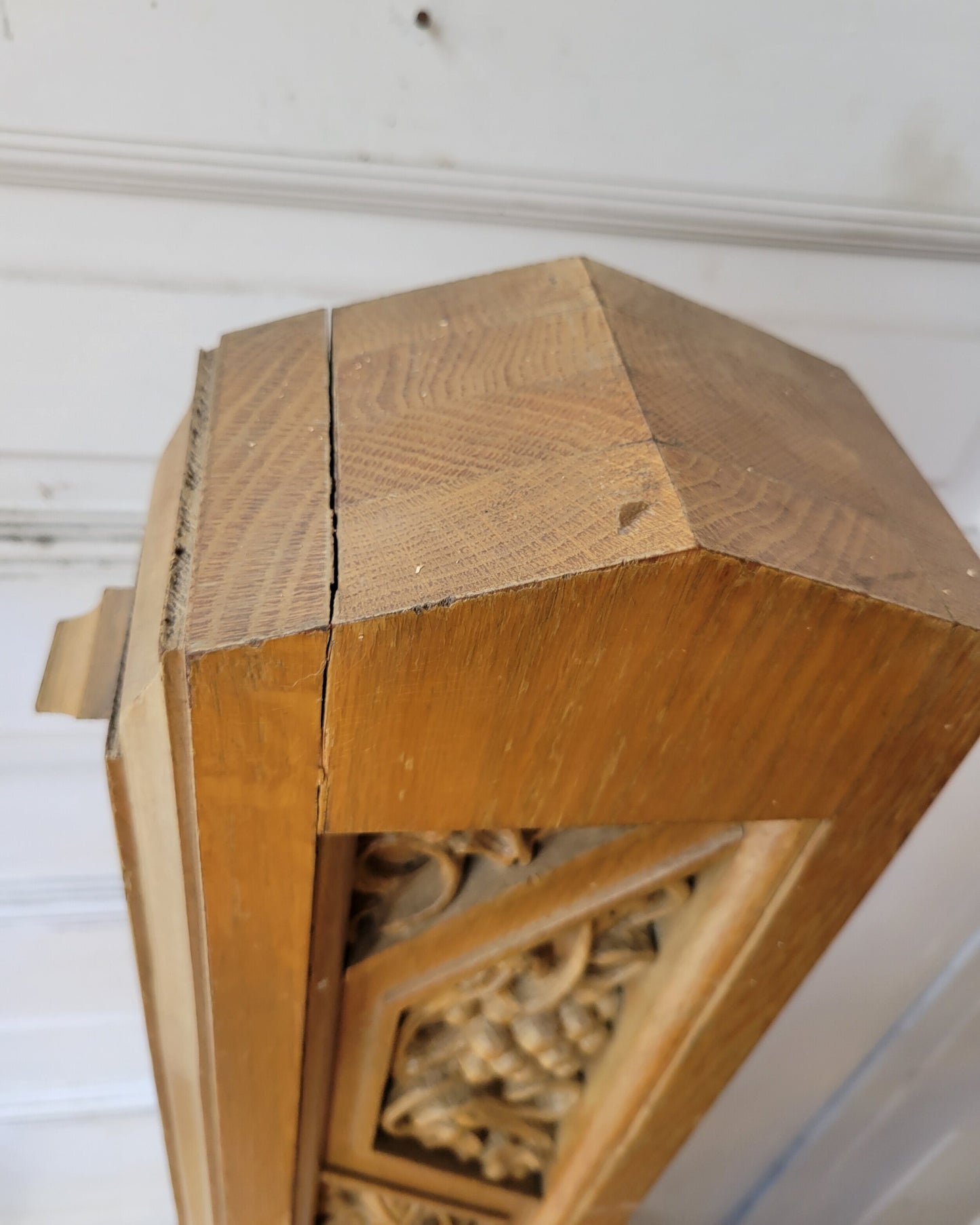 High Altar Catholic Church Wood Work, Carved Altarpiece, Antique Newel Post