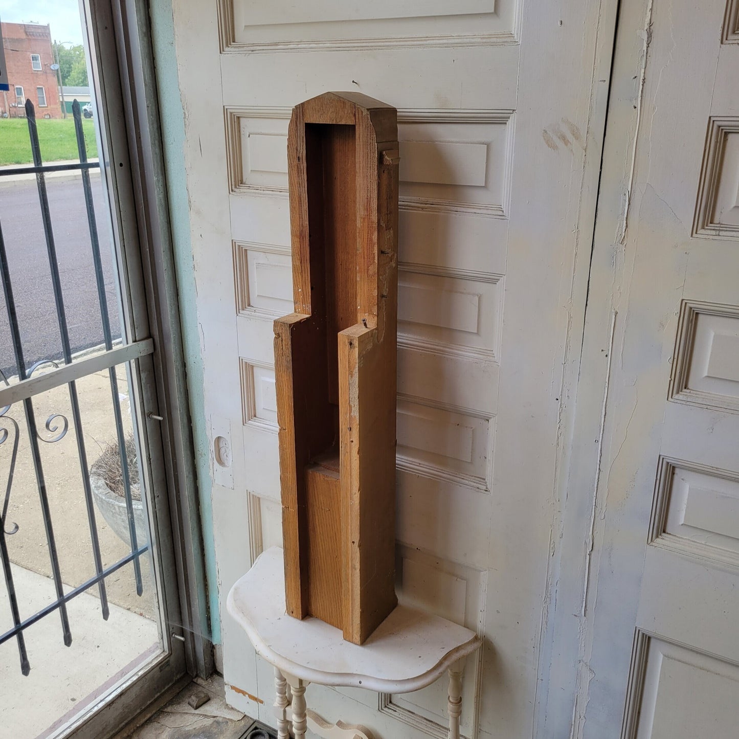 High Altar Catholic Church Wood Work, Carved Altarpiece, Antique Newel Post