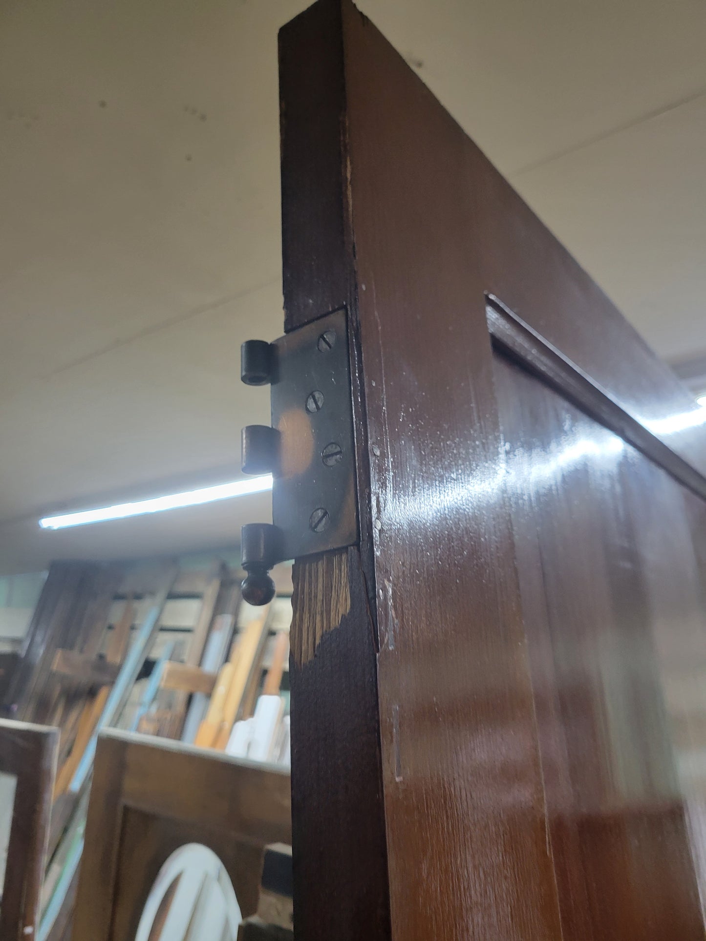 9' Pair of Vintage Three Paneled Doors, Large Double Door Set, #1