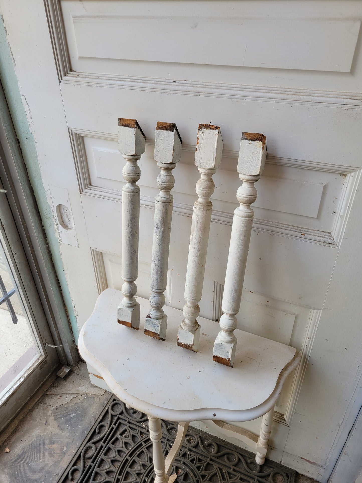 Set of Four Antique Staircase Spindles or Balusters, Staircase Railing Spindles