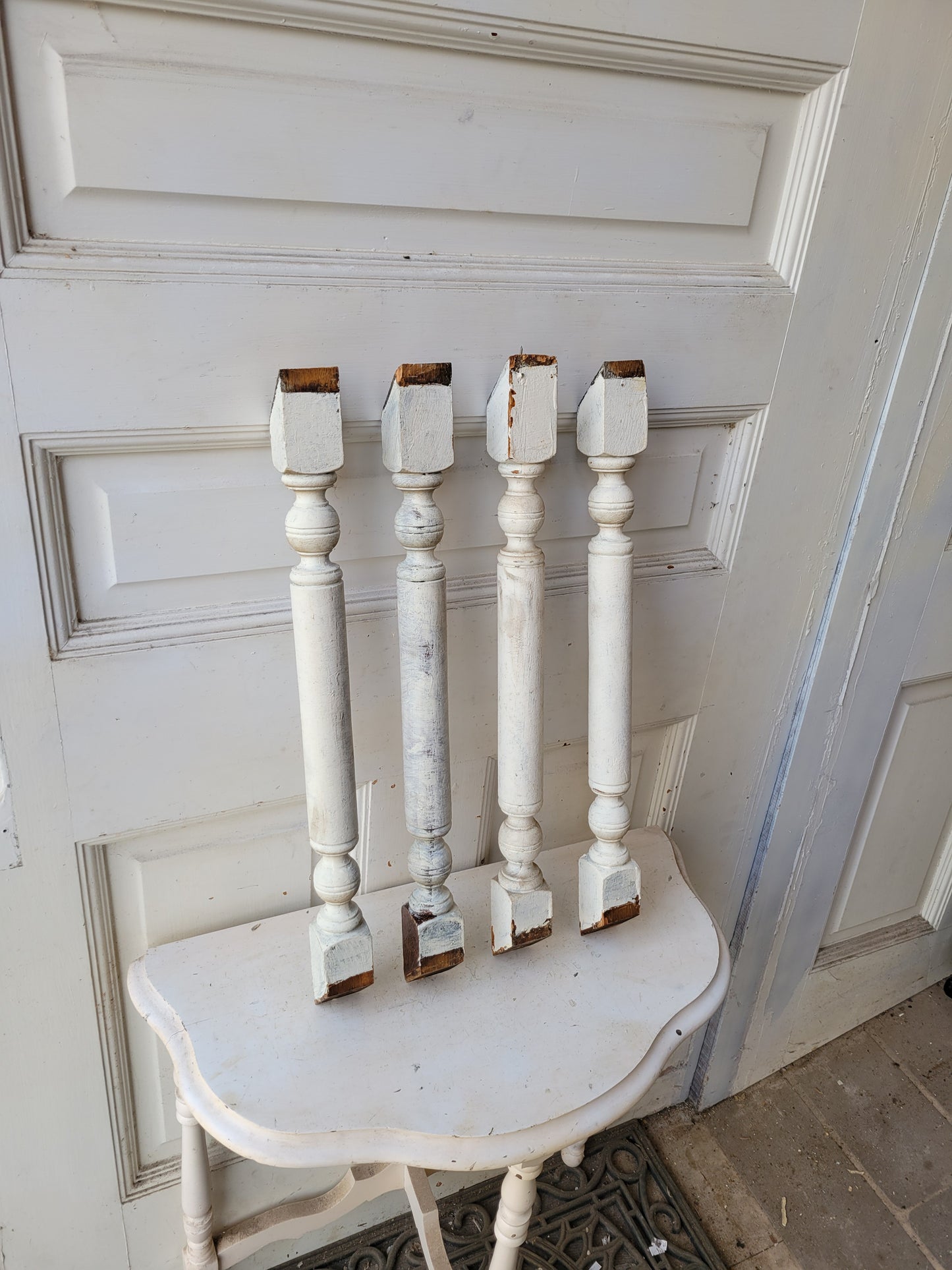 Set of Four Antique Staircase Spindles or Balusters, Staircase Railing Spindles