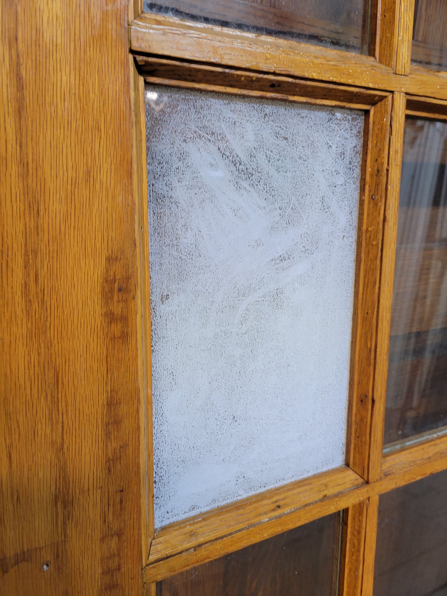 36" Vintage Wood Door with Glass, Vintage Glass and Wood Door, #3
